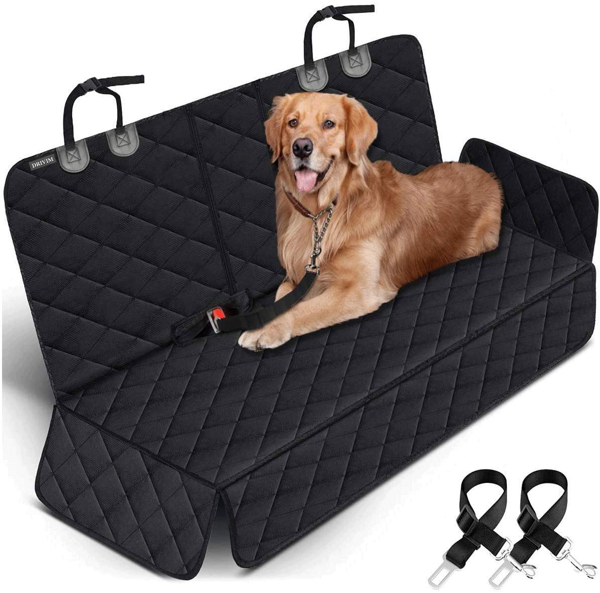 Waterproof Non-Slip Dog Car Seat Cover - Universal Fit for Most Cars, Trucks, SUVs & MPVs - Protects Rear & Middle Seats with Seat Belt Access - Perfect for Road Trips, Pet Travel & Daily Commutes