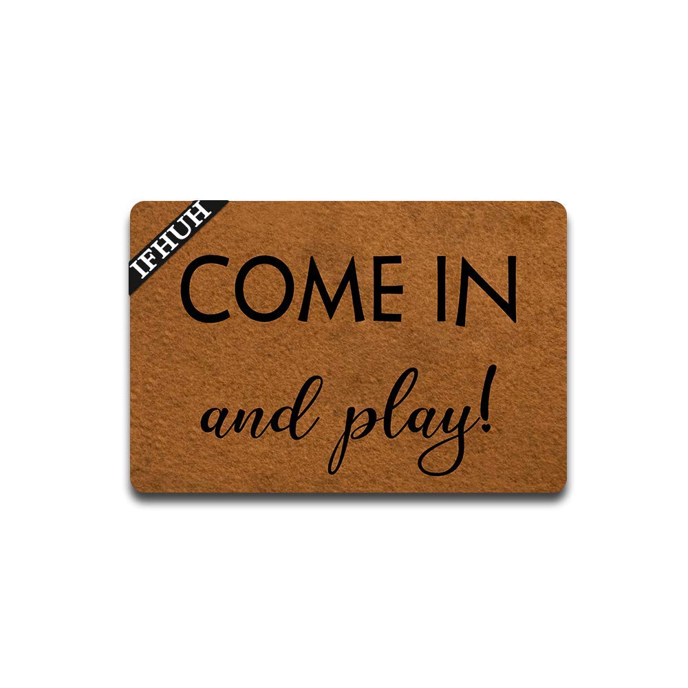 Funny Welcome Doormat - Non-Slip Rubber Backing Indoor/Outdoor Rug (23.6