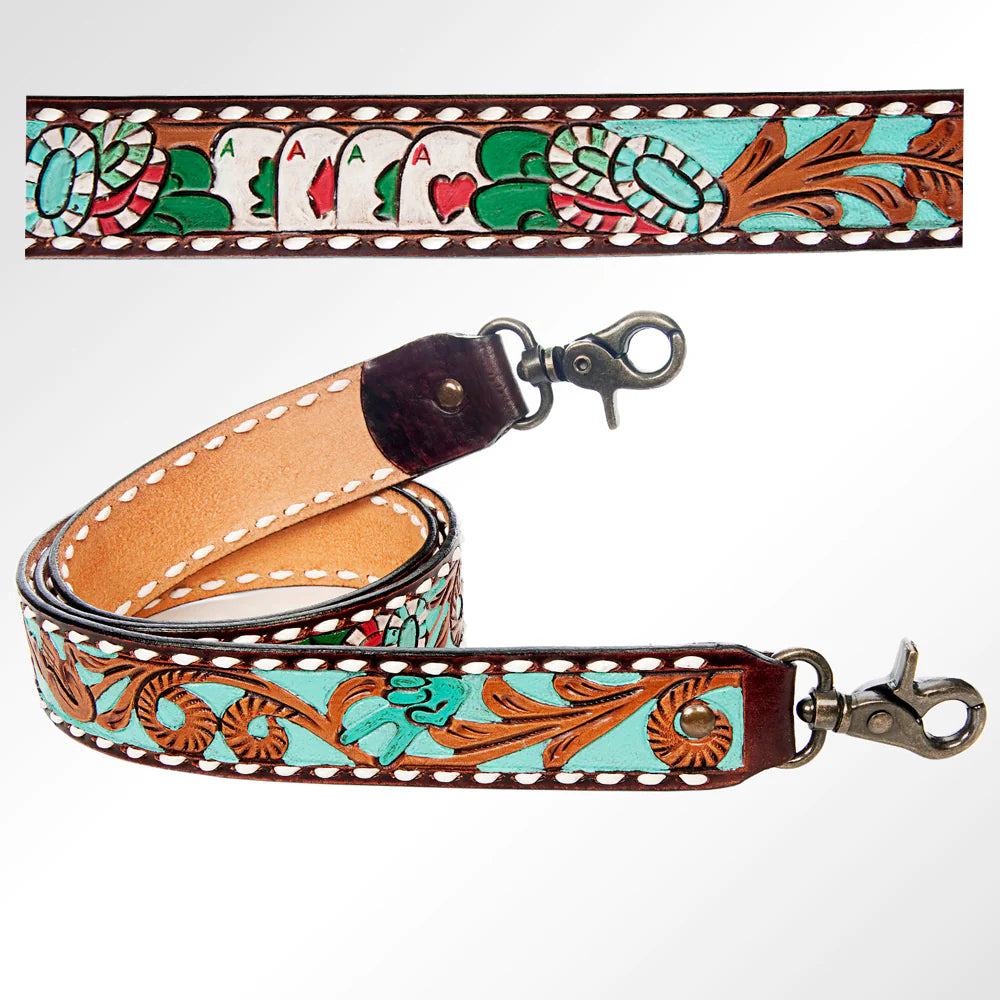 American Darling Teal Buckstitch Strap - Stylish Leather Handbag Strap for Women | Perfect for Crossbody Bags, Totes & Purse Accessories