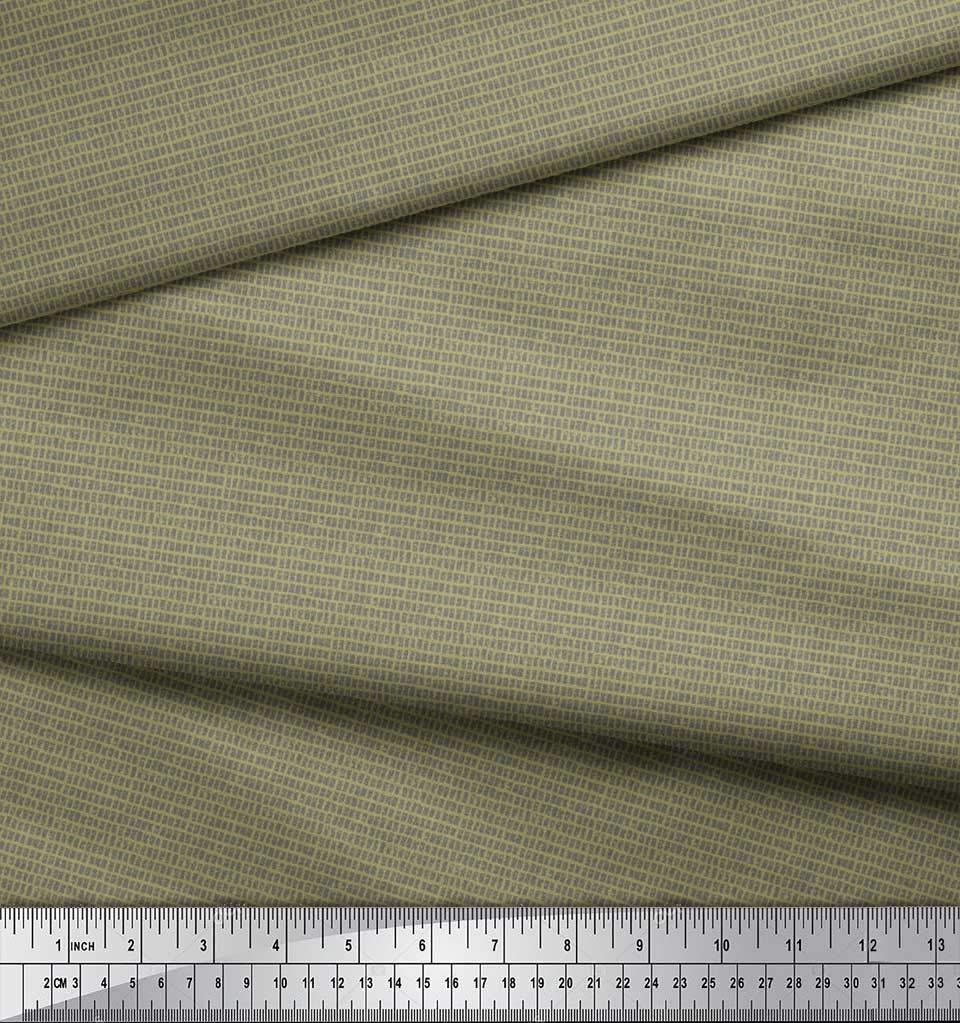 Soimoi 100% Polyester Georgette Fabric - Grey Boxes Shirting Print - 42 Inches Wide by The Yard - Perfect for Dresses, Blouses, and DIY Sewing Projects