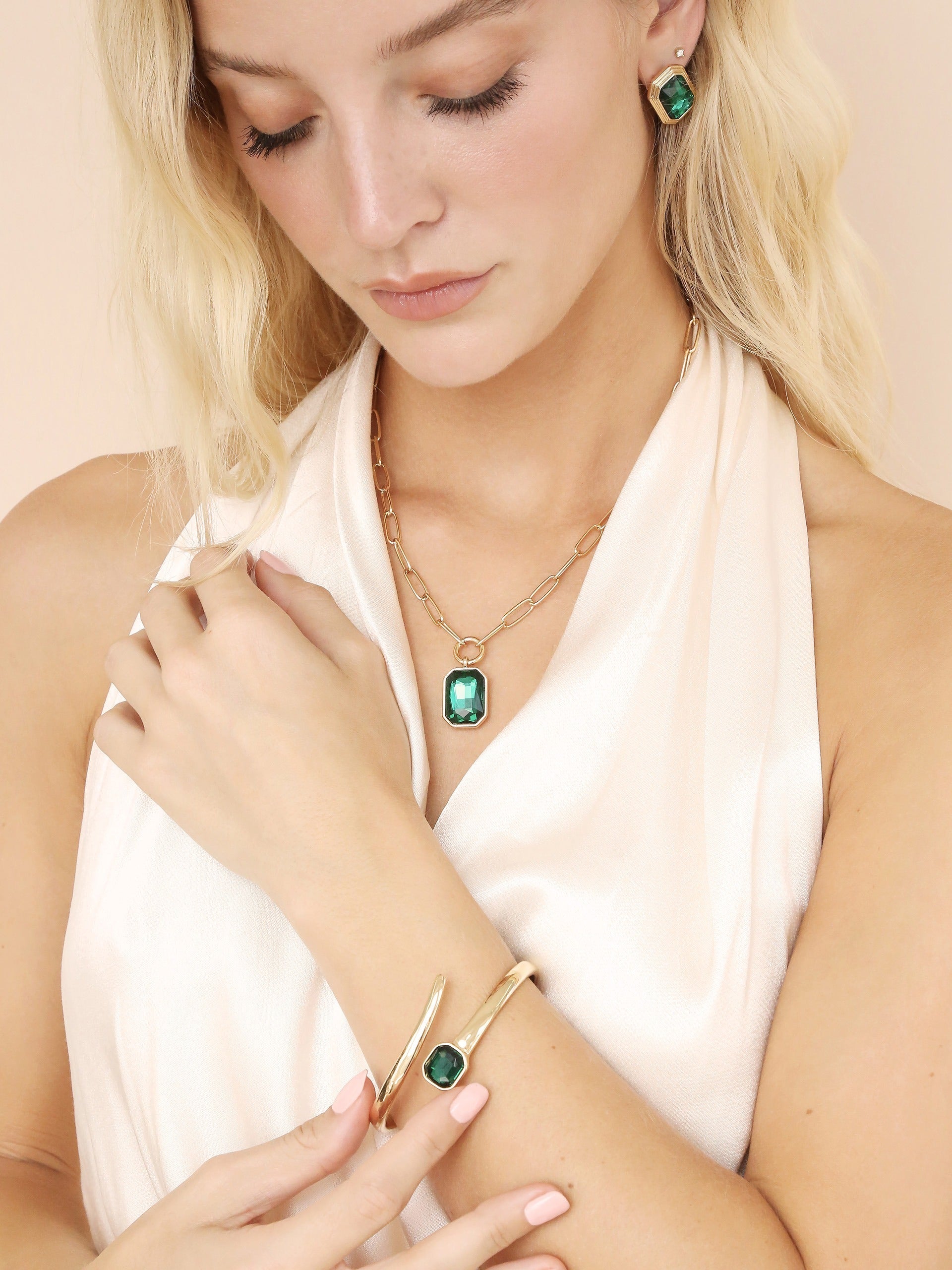 Emerald Green Beaded Wrap Cuff Bracelet for Women - Boho Chic Handmade Jewelry for Parties, Weddings & Everyday Wear