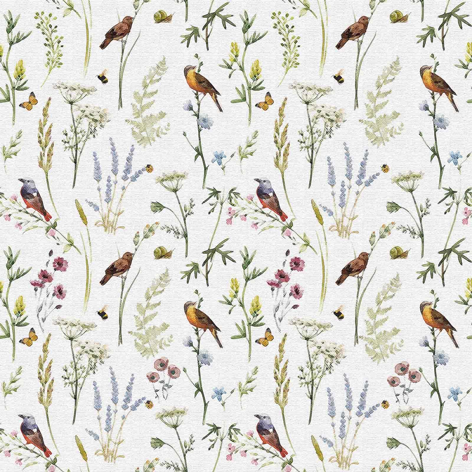 Abyssaly Leaf Peel and Stick Wallpaper - 17.7x118 Inch Self-Adhesive Vinyl Mural with Birds & Floral Design in White & Green | Removable Boho Contact Paper for Bedroom, Home, Cabinet Decor | Perfect for Nursery, Accent Walls & Furniture Makeovers