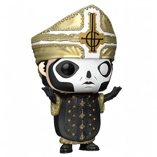 Ghost Pop! Rocks Papa Emeritus III Vinyl Figure #204 - Hot Topic Exclusive with Ecotek Pop Box Protector | Collectible Music-Themed Funko Pop for Display & Gifting