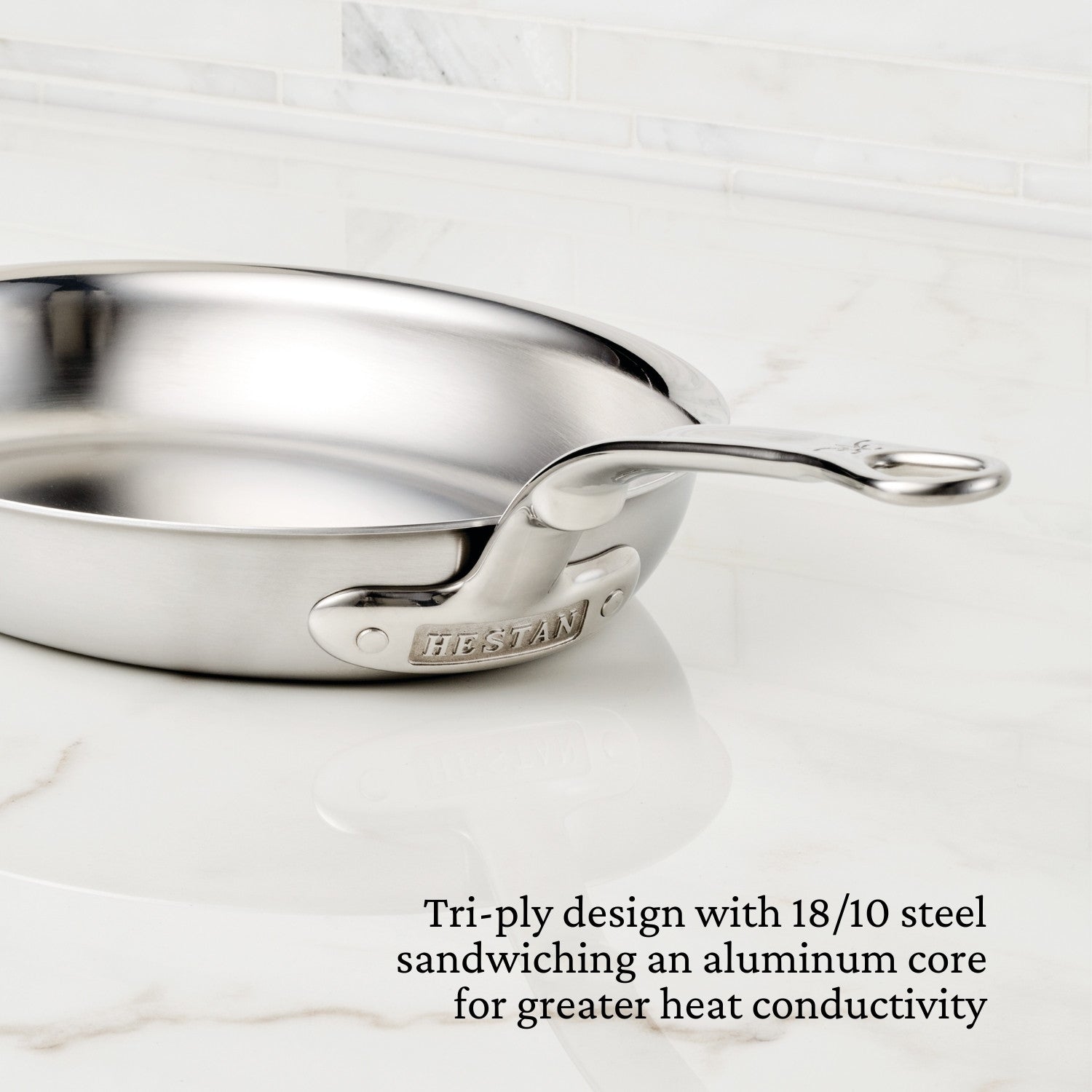 Hestan Provisions Oval Fish Pan - Nonstick Stainless Steel Cookware for Perfectly Seared Fish - Ideal for Home Cooking, Restaurant Use & Gourmet Seafood Dishes