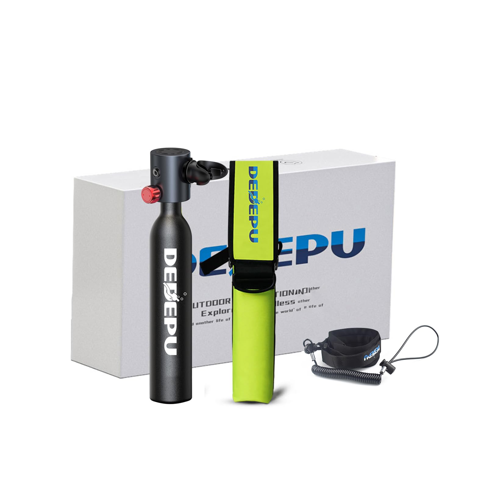 DEDEPU 0.5L Mini Scuba Tank - Portable Dive Oxygen Tank with 5-10 Minutes Underwater Time - Compact Scuba Diving Gear for Snorkeling, Pool Training & Emergency Backup