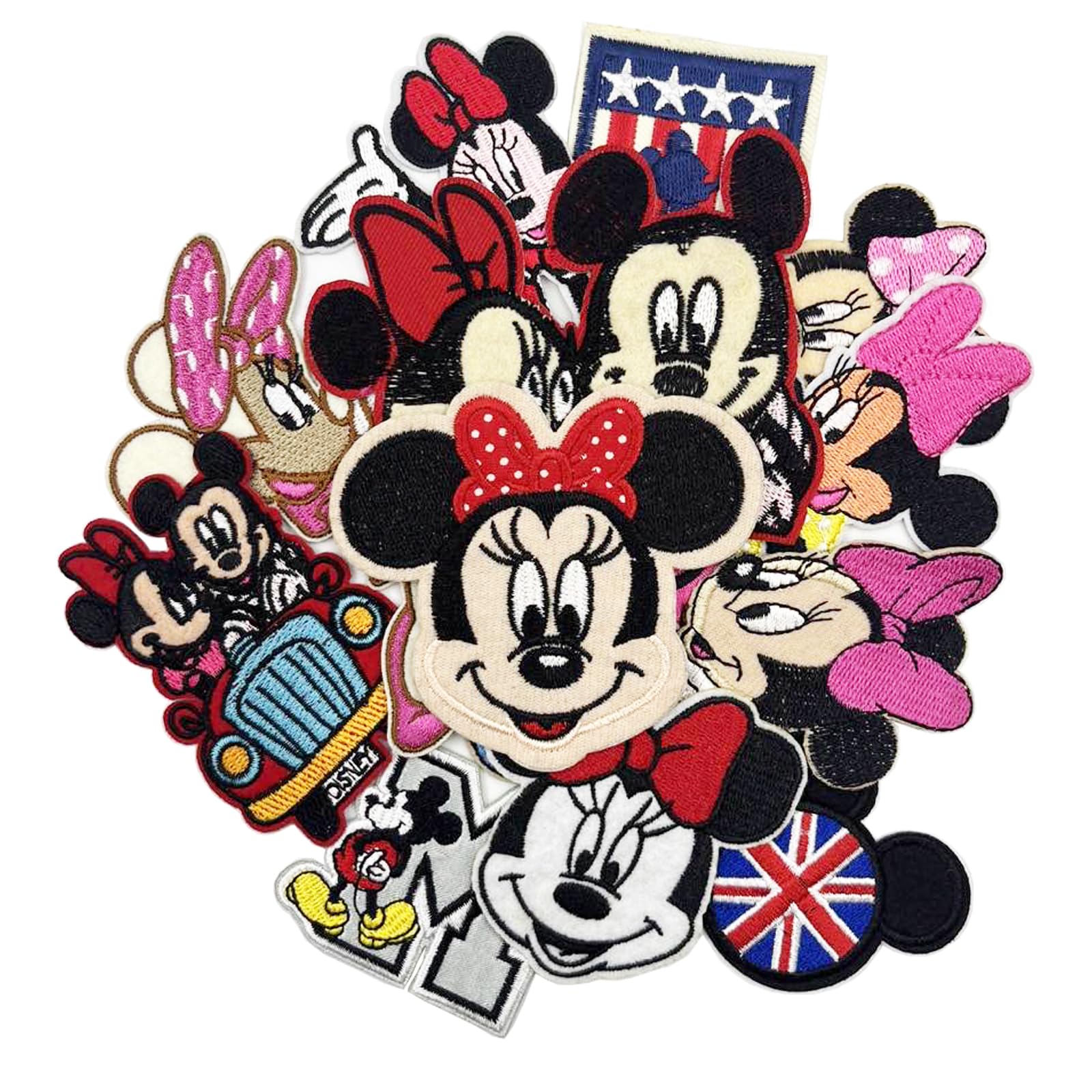 12pcs Mixed Cartoon Mouse Iron On Patches for DIY Clothing, Bags & Hats - Fun Embroidered Appliques for Kids & Adults Craft Projects