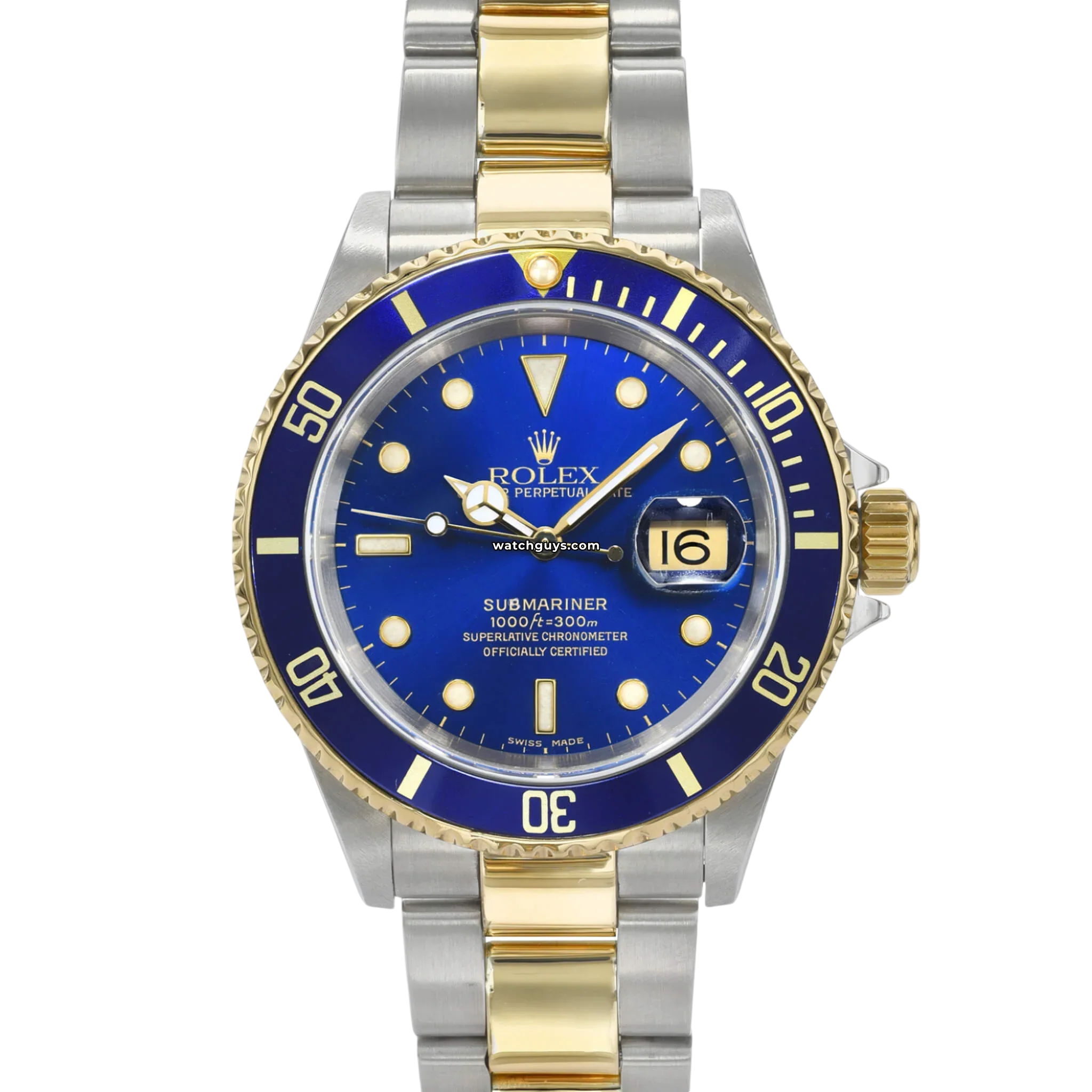 Authentic Rolex Submariner 16613 Blue Dial Men's Luxury Watch - Perfect for Diving, Business & Formal Occasions