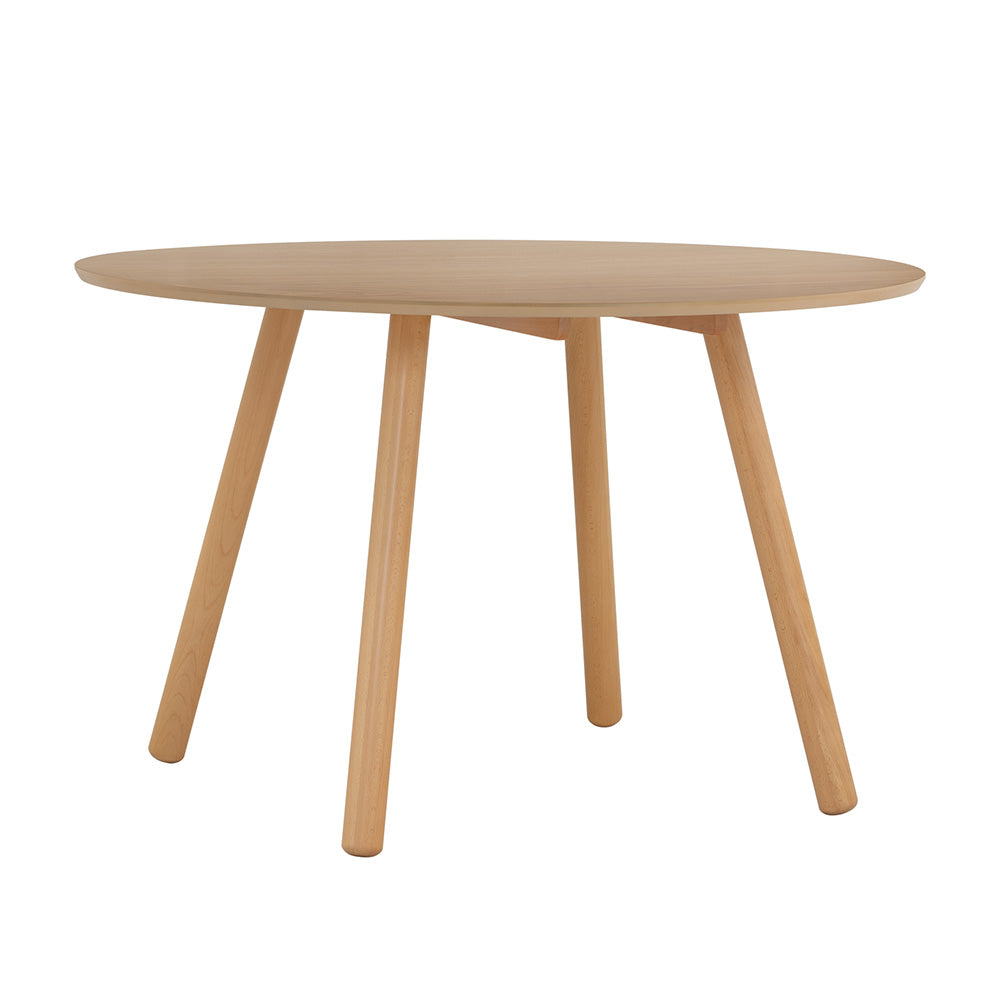 RODO 47-Inch Round Dining Table - Natural Wood Kitchen Table for 4-6 People - Perfect for Small Spaces, Breakfast Nook & Cozy Dining Rooms