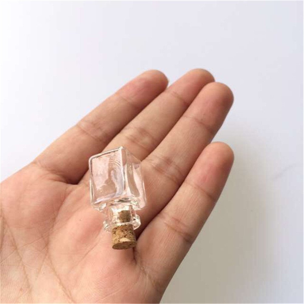 100pcs Mini Rectangle Glass Bottles with Cork - Transparent Small Jars for DIY Crafts, Wedding Favors, Essential Oils & Gift Packaging - Perfect for Home Decor, Party Supplies & Bathroom Organization