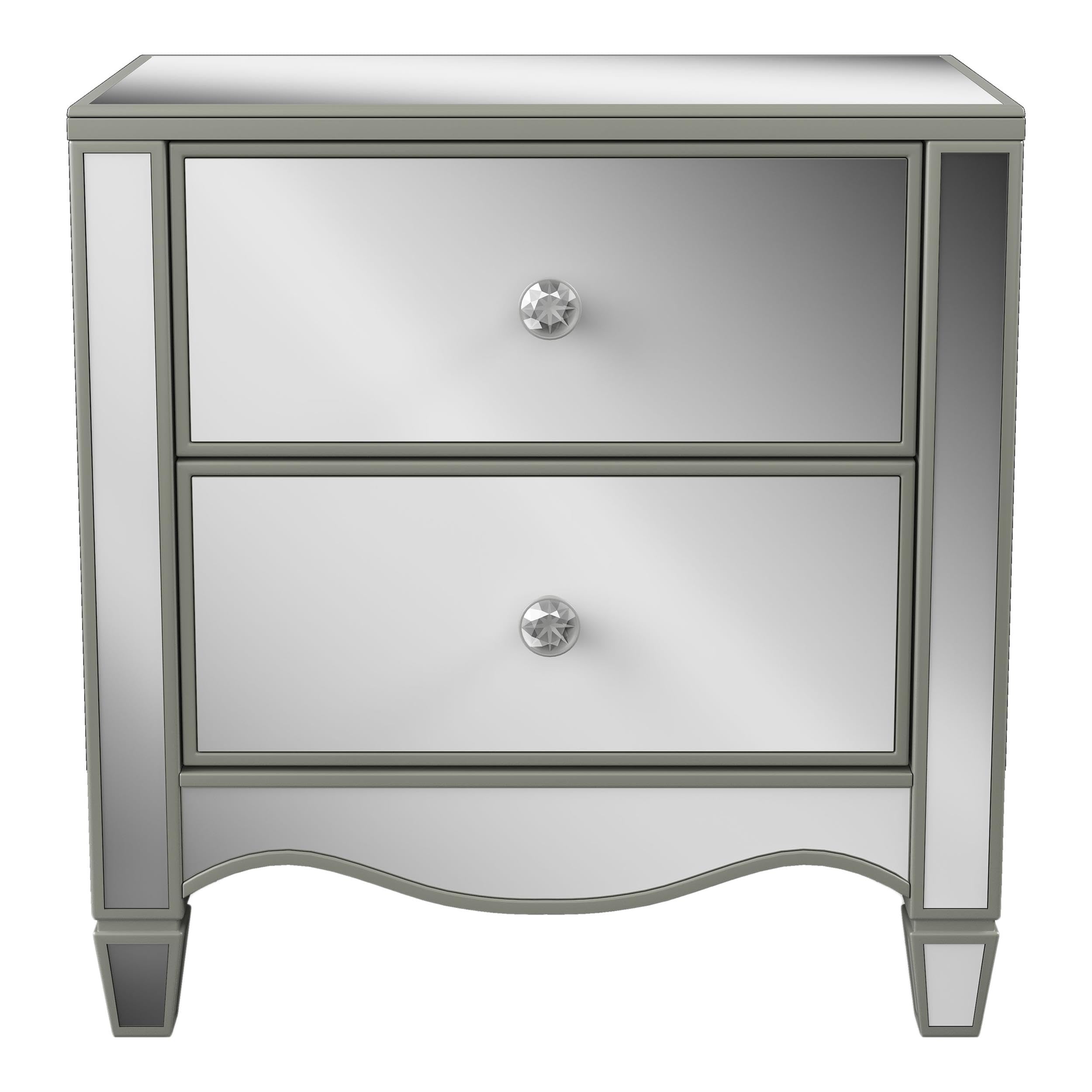 Furniture of America FOA Gavvi Glam 3-Piece Silver Wood Bedroom Set - California King Bed, Nightstand & Dresser | Modern Luxury Bedroom Furniture for Master Suite & Guest Room