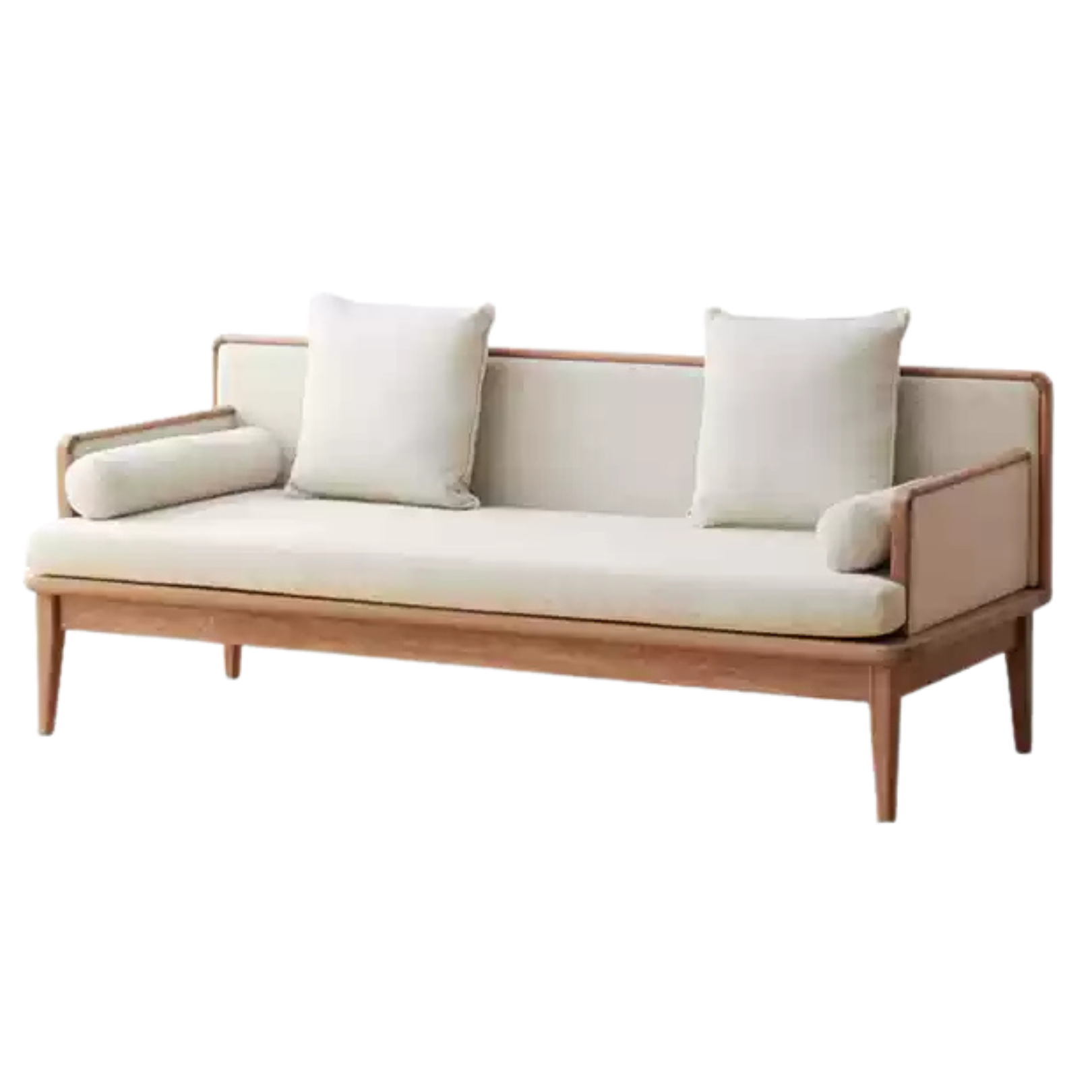 Premium Black Walnut & Ash Solid Wood Sofa - Traditional Chinese Style Living Room Seating for Home, Office, or Lounge Decor