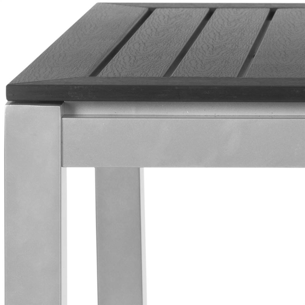 Safavieh Onika Square Outdoor Dining Table - Weather-Resistant Black Metal Patio Table for Garden, Poolside & Backyard Dining