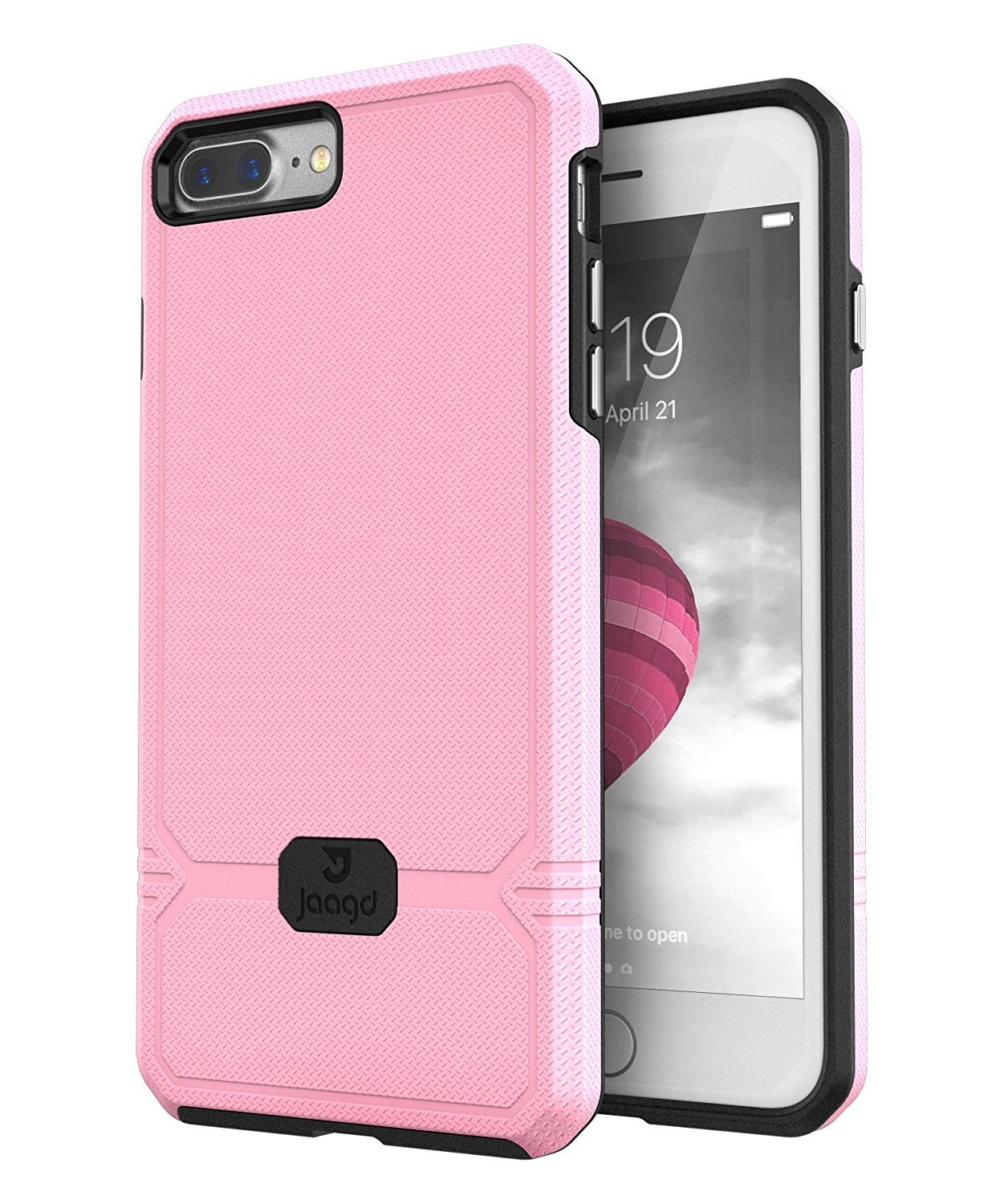 iPhone 8 Plus Case, iPhone 7 Plus Case - Slim Shock-Absorbing, Non-Slip Grip Protective Cover for Apple iPhone 7/8 Plus (Pink) - Perfect for Everyday Use and Outdoor Activities