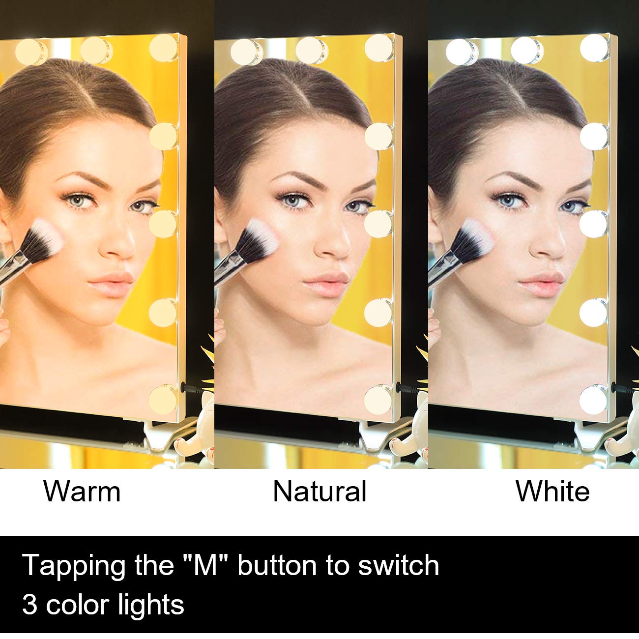 HOMPEN Hollywood Vanity Mirror with LED Lights & Dimmer - Touch Control for Makeup & Dressing