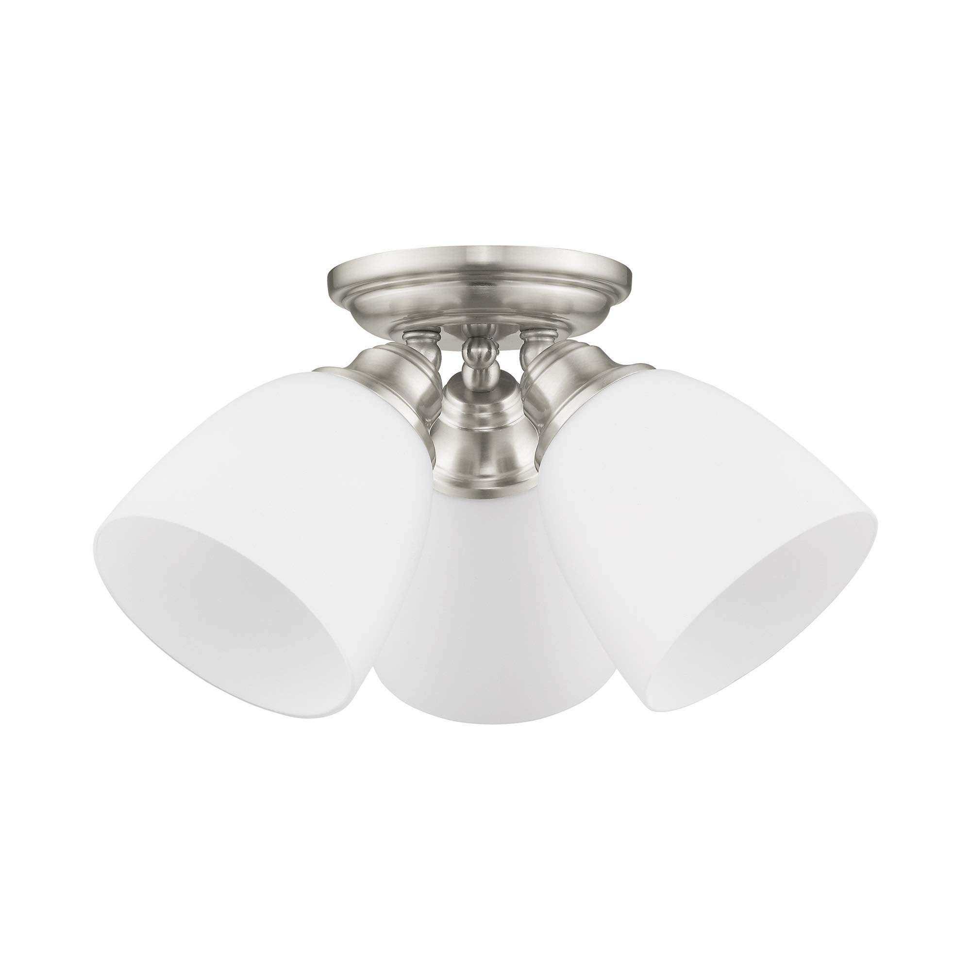 Livex Lighting 13664-05 Somerville 3-Light Chrome Ceiling Fixture for Living Room, Bedroom & Dining Room | Modern Flush Mount Lighting