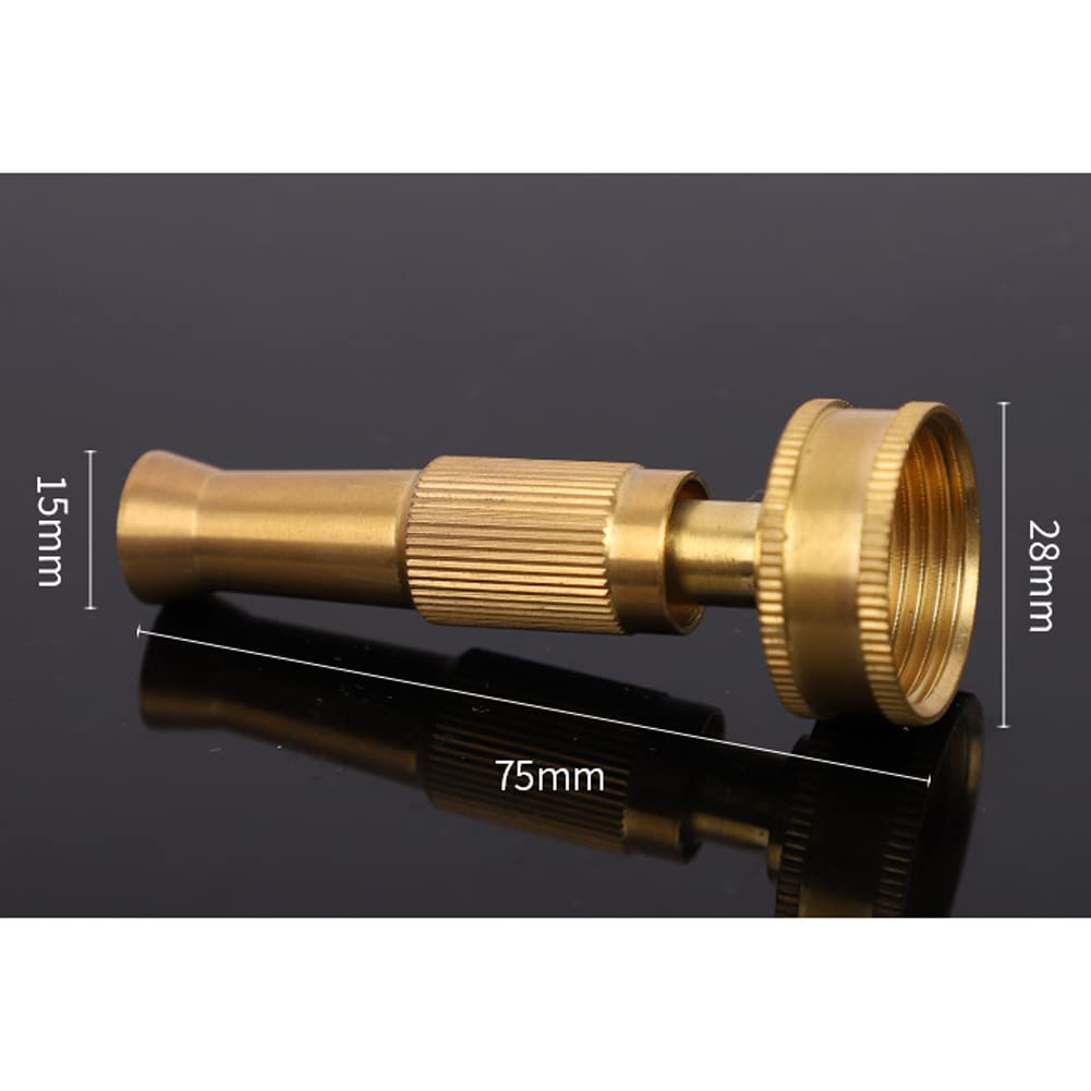 Heavy-Duty Brass Hose Nozzle - High Pressure Adjustable Water Spray Nozzle for Car Washing, Garden Watering & Outdoor Cleaning - 1 Piece Solid Brass Twist Sprayer Nozzle
