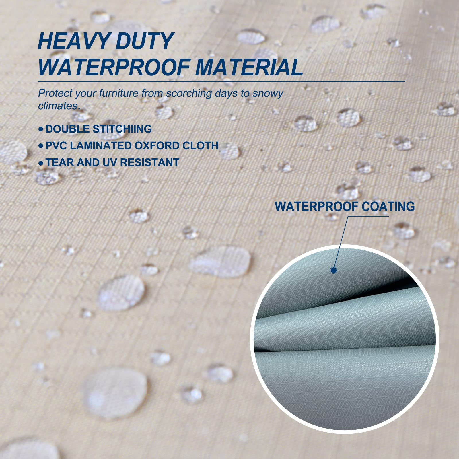 Premium Waterproof Outdoor Chaise Lounge Covers 2-Pack - Heavy Duty Furniture Protector for Patio, Fits 86