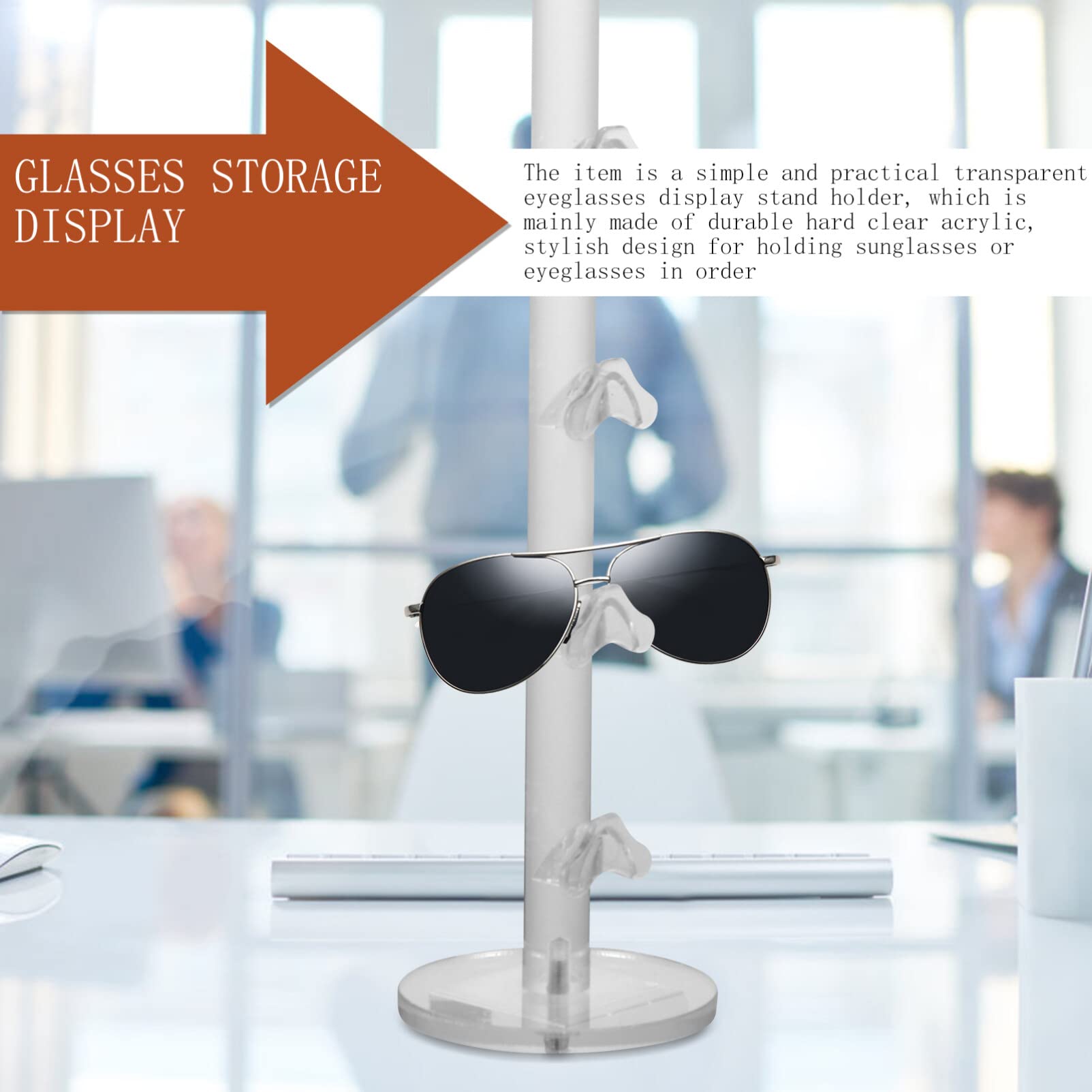 Acrylic Sunglasses Organizer & Eyeglasses Holder - 6-Tier Glasses Display Stand for Sunglasses, Reading Glasses & More | Perfect for Retail Stores, Home, Office & Boutique Organization