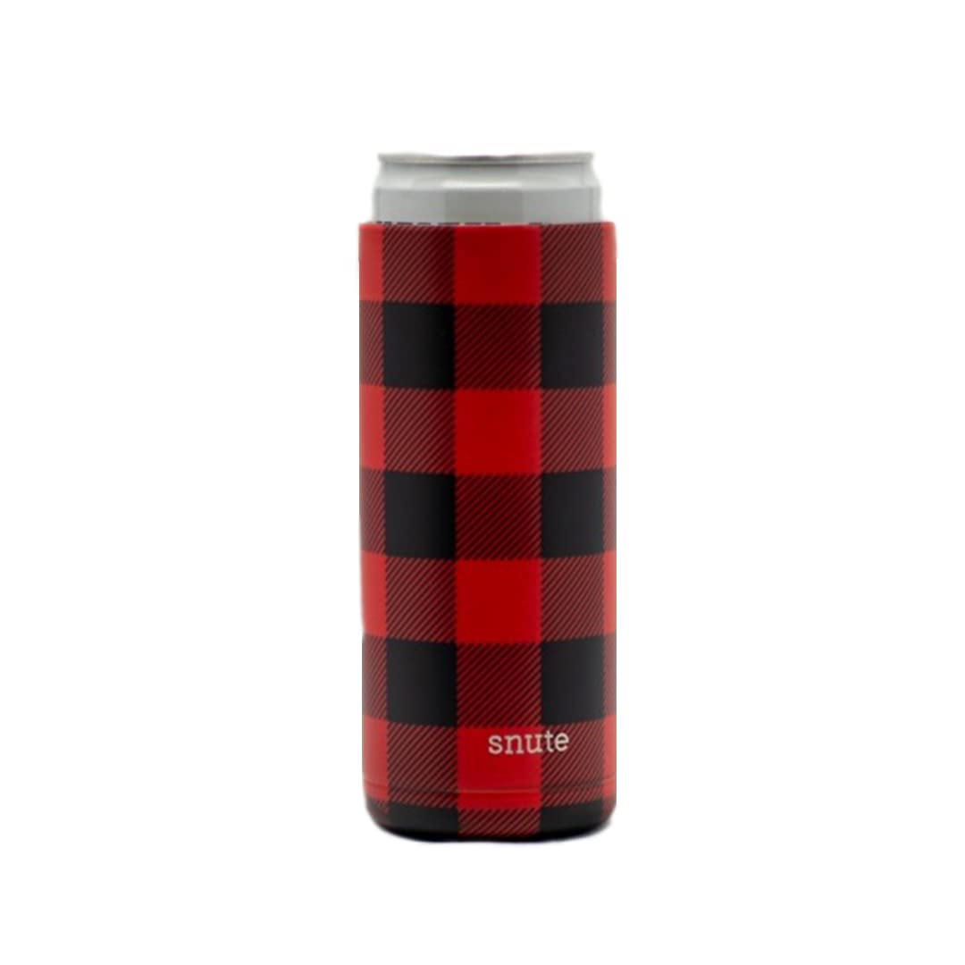2-in-1 Slim Can Cooler & Tumbler | Stainless Steel Insulated Beverage Holder for 12oz Cans - Keeps Beer, Soda, Energy Drinks & Hard Seltzer Cold | Perfect for Camping, Beach, Picnics & Outdoor Parties (Buffalo Design)