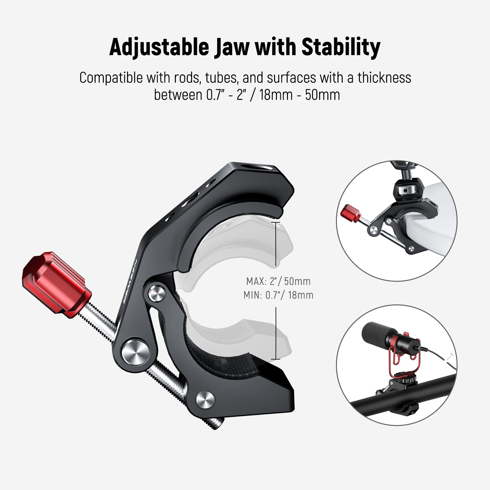 NEEWER Super Clamp with Cold Shoe & 1/4