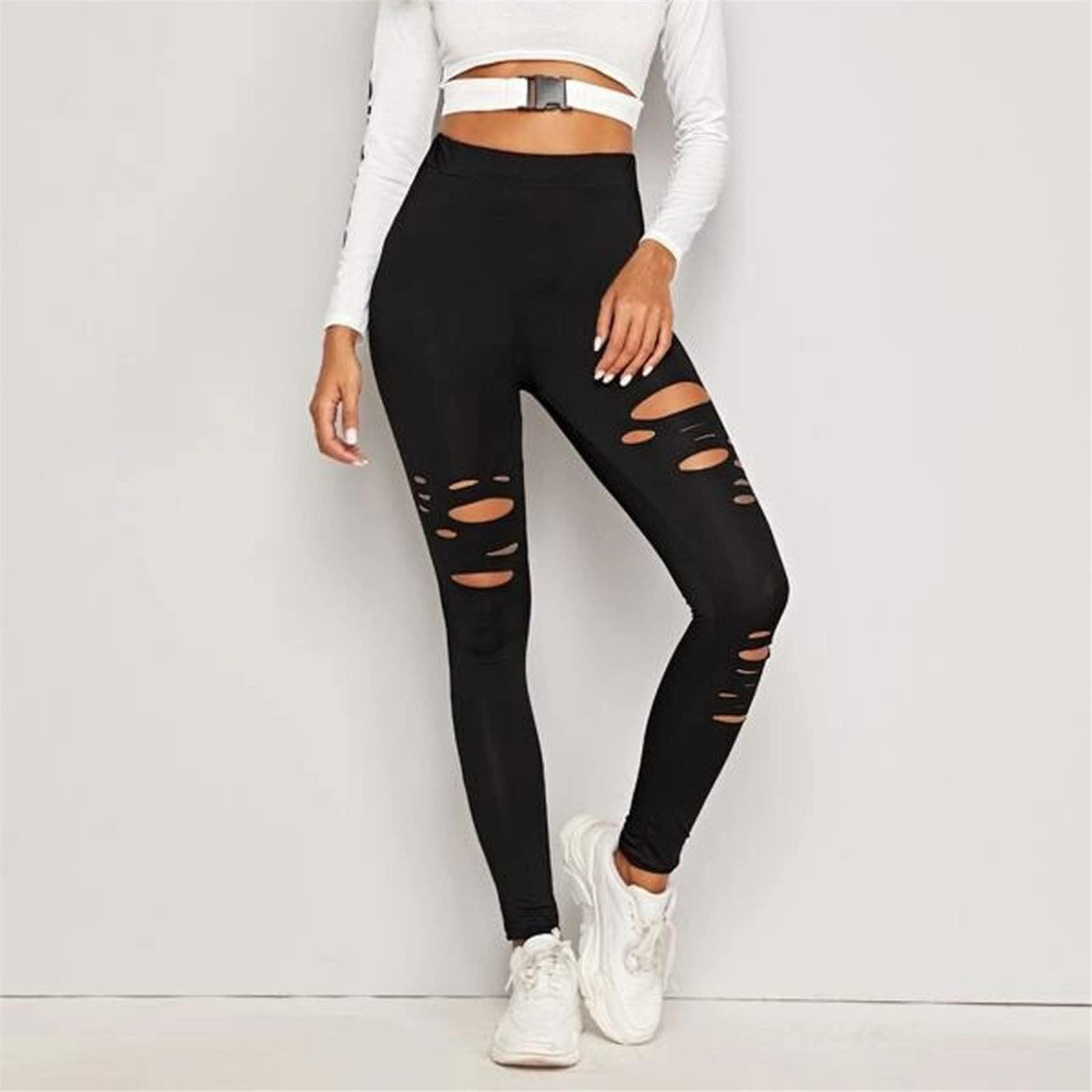 Ripped Warrior High Waist Tummy Control Yoga Pants for Women - Workout Athletic Leggings for Gym, Running & Everyday Wear