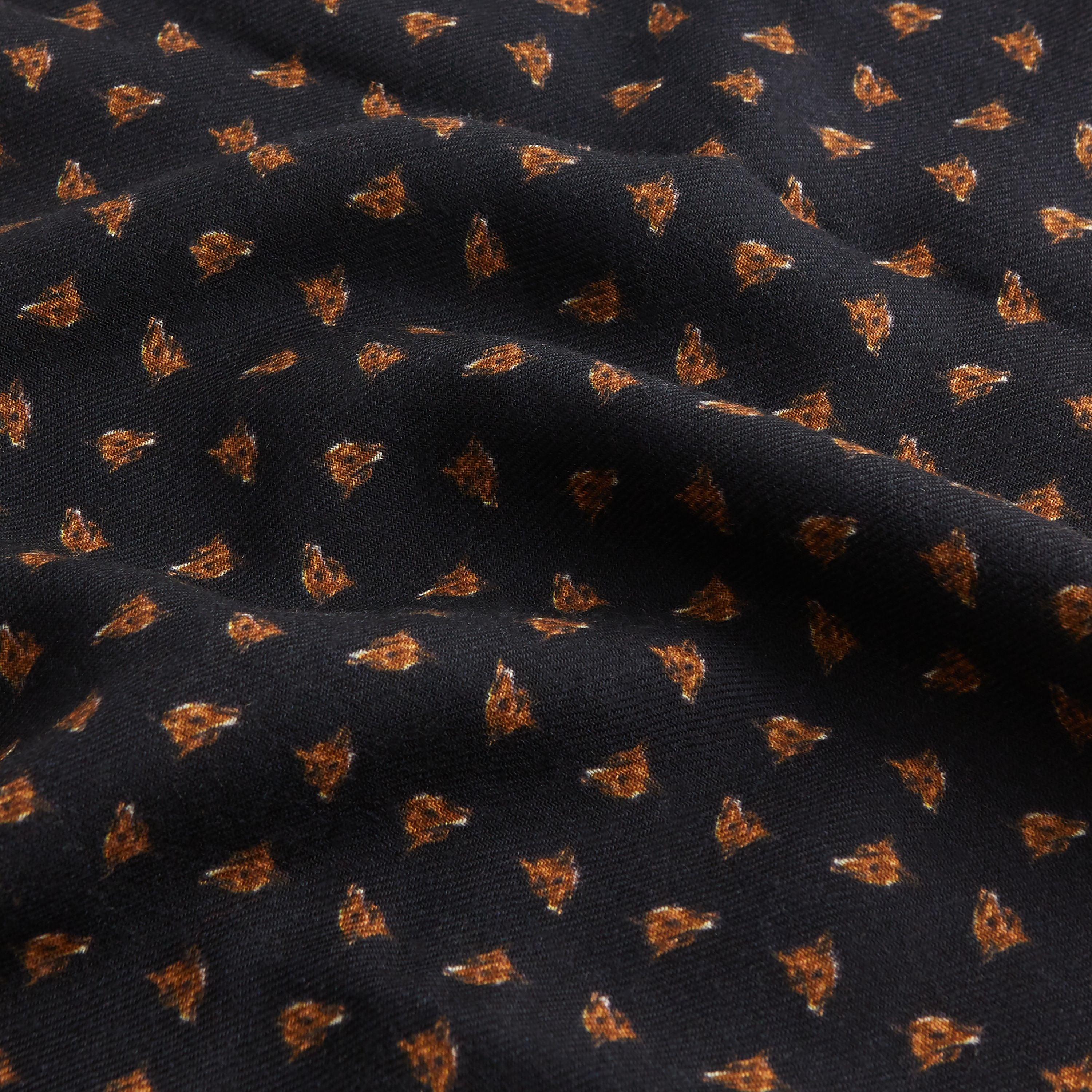 Navy and Brown Fox Print Flannel Wool Scarf - Warm Winter Fashion Accessory for Women & Men - Perfect for Outdoor Activities, Cold Weather & Stylish Layering