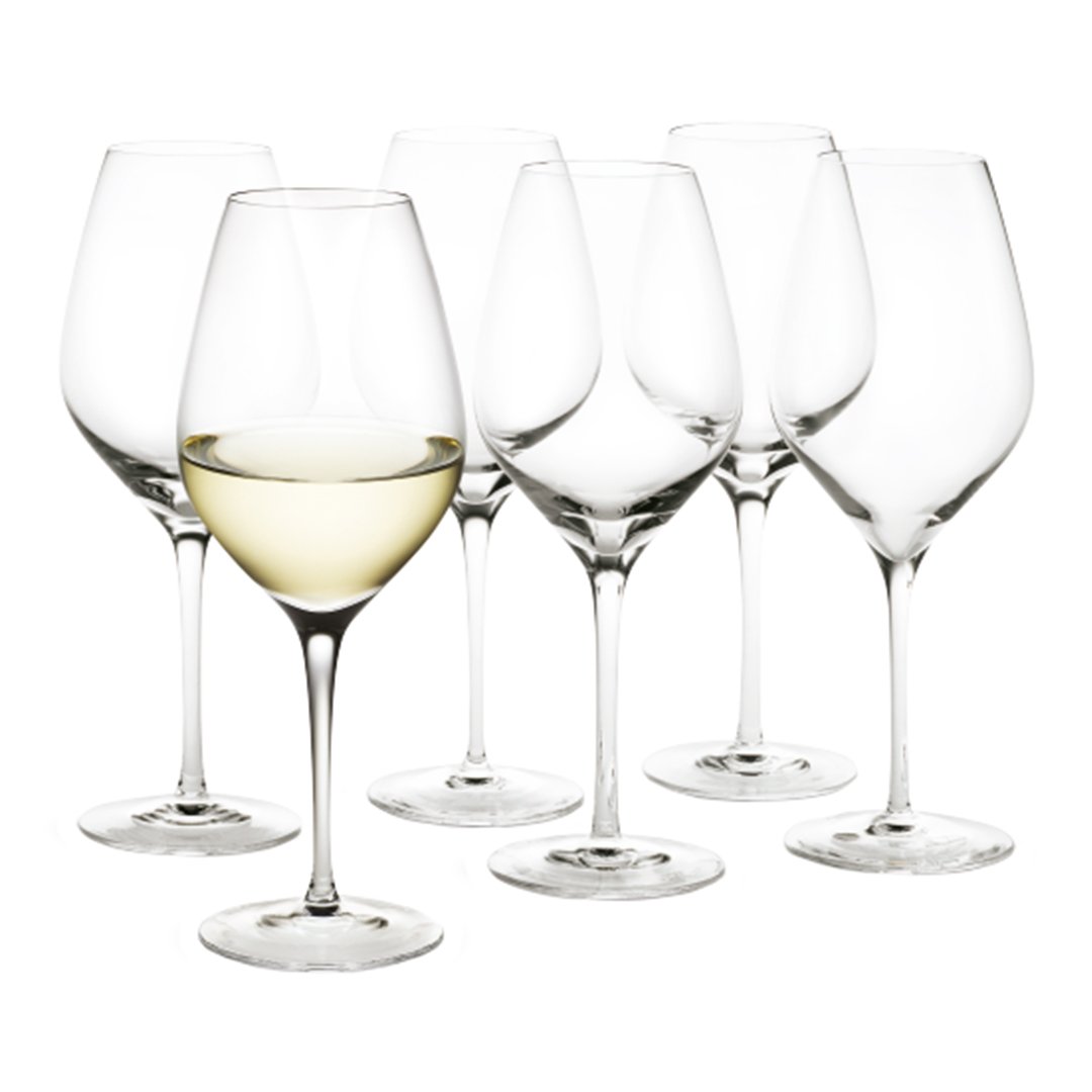 Premium Cabernet White Wine Glasses Set of 6 - Elegant Crystal Clear Stemware for Wine Tasting, Dinner Parties & Gifts