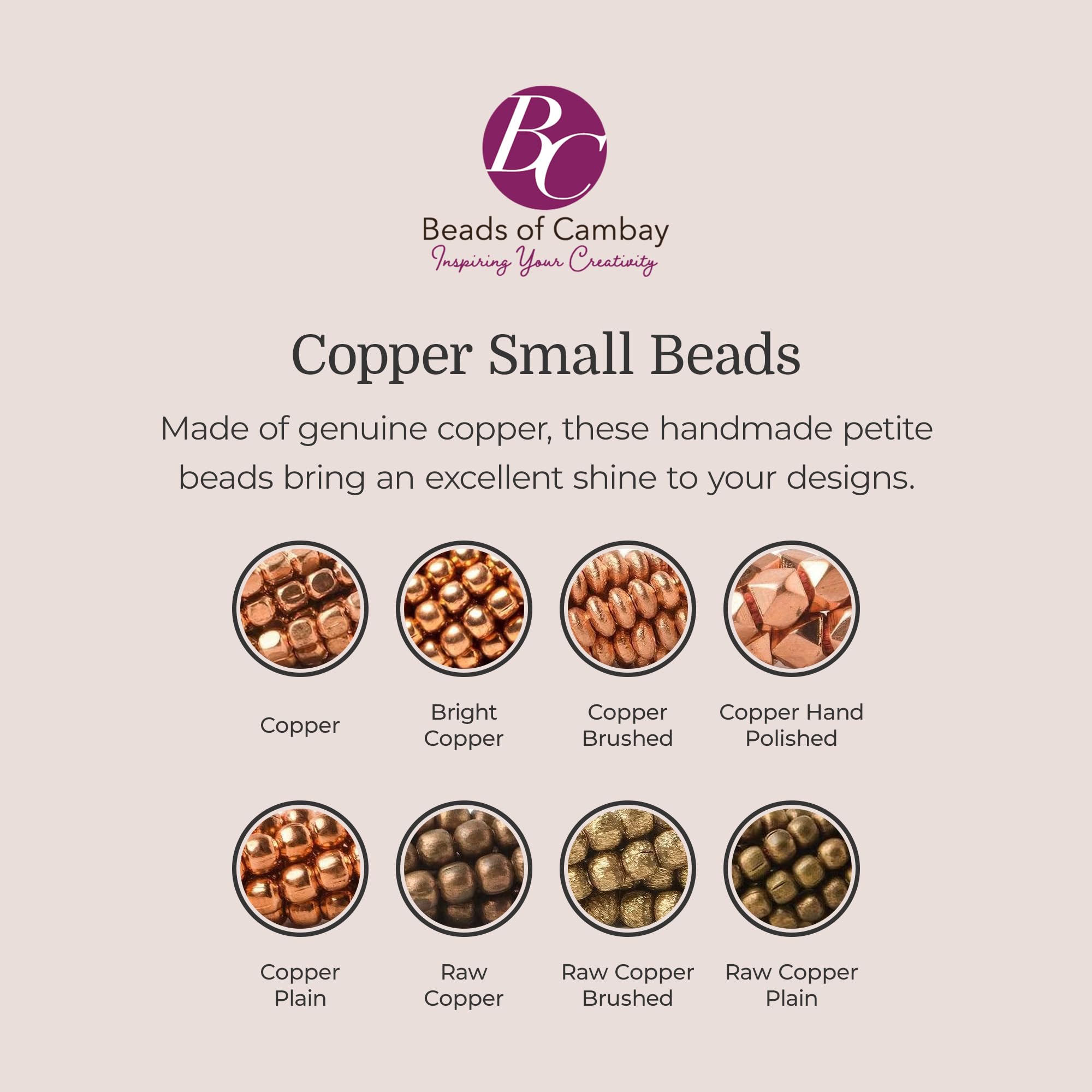 4mm Copper Brushed Faceted Nugget Beads for Jewelry Making - DIY Bracelet, Necklace, Earrings & Anklet Charms (49pcs, 8 inches) | Perfect for Boho, Handmade & Craft Projects