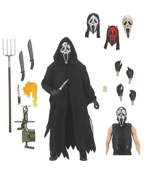 Ghost Face Inferno Ultimate Action Figure - Collectible Horror Movie Toy for Halloween, Cosplay & Display - Perfect for Fans of Scary Films & Collectors