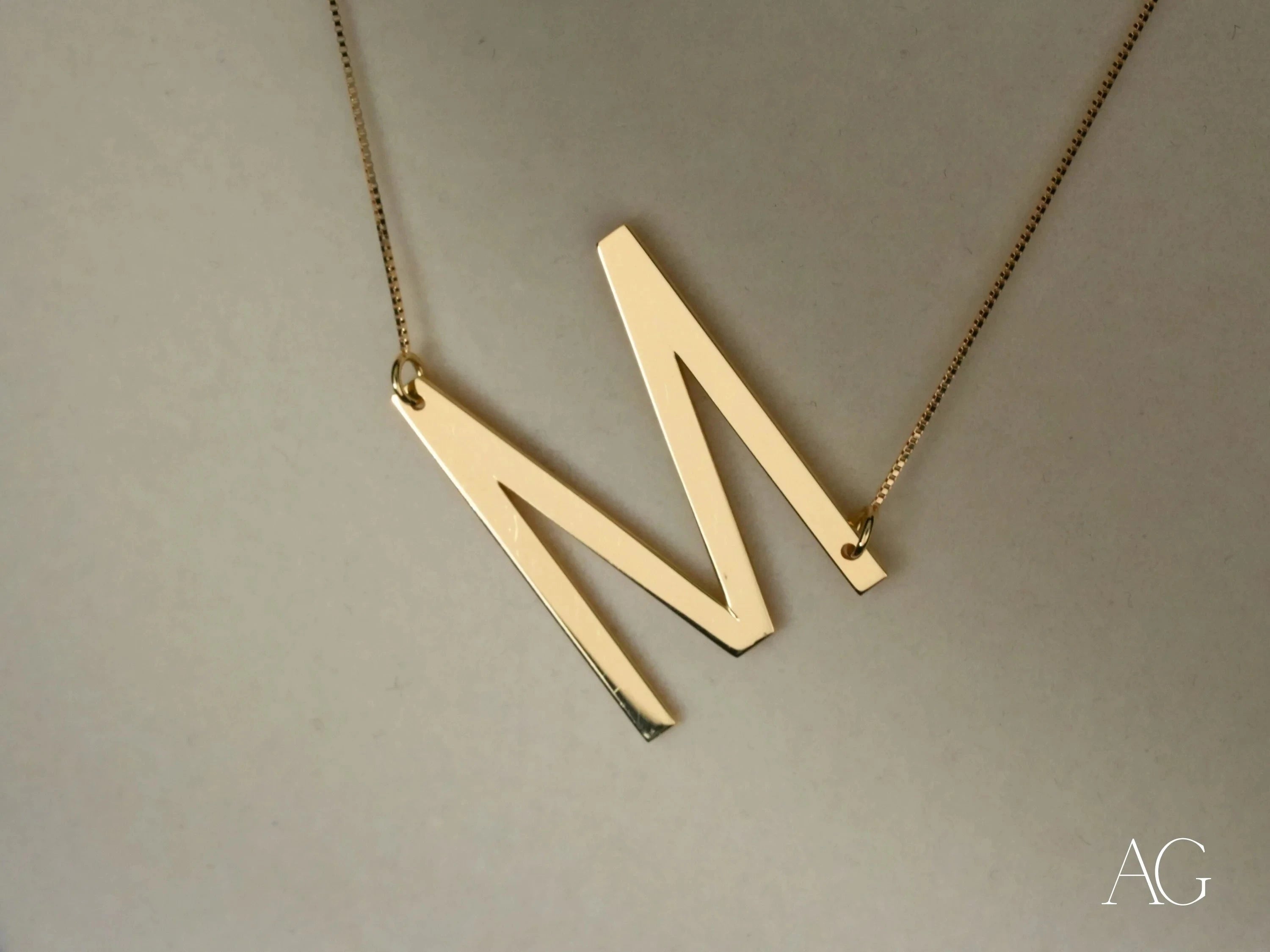 Personalized Initial Letter Pendant Necklace - Custom Name Necklace with 18