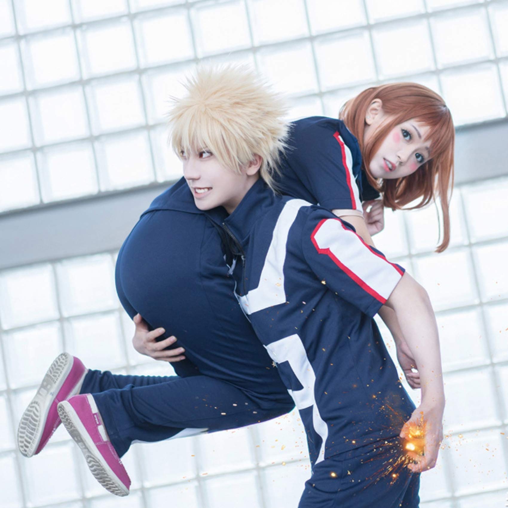 My Hero Academia (MHA/BNHA) Anime Cosplay Costume Set with 3 Keychains - Halloween, Comic Con & Cosplay Party Outfit for Teens & Adults