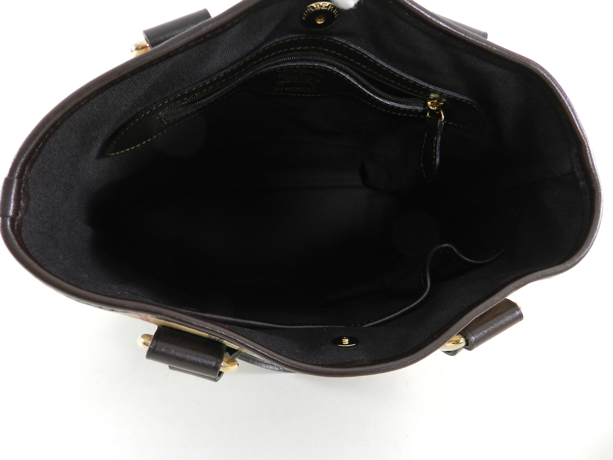 Burberry Haymarket Small Tote Bag for Women | Genuine Leather Luxury Handbag | Perfect for Work, Travel & Everyday Use