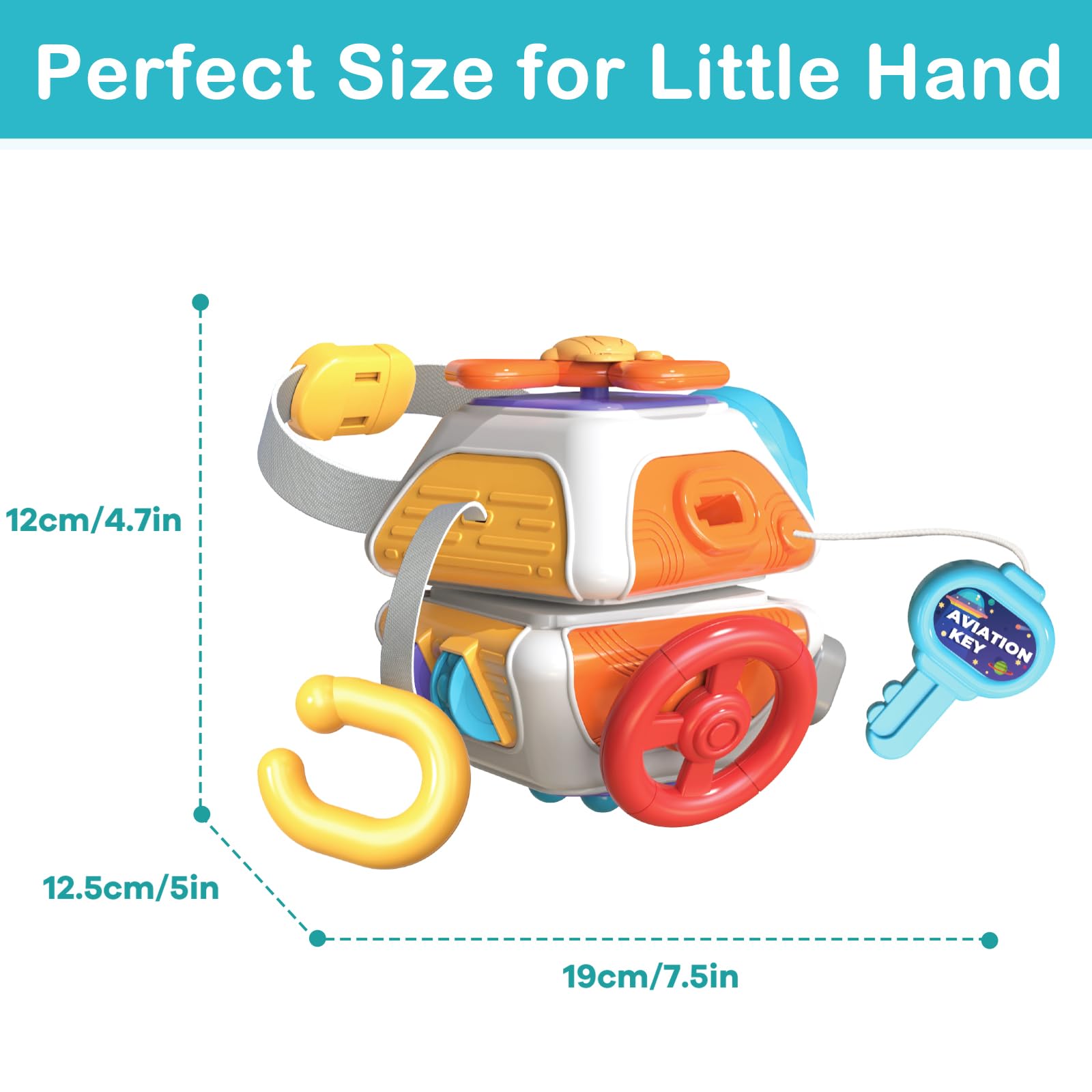 Montessori Sensory Busy Cube Toy for Toddlers 1-3 Years Old - 10-in-1 Educational Activity Cube with Fine Motor Skills Development - Perfect Travel Toy & First Birthday Gift for Baby Boys & Girls - Ideal for Airplane, Car Rides & Quiet Playtime at Home