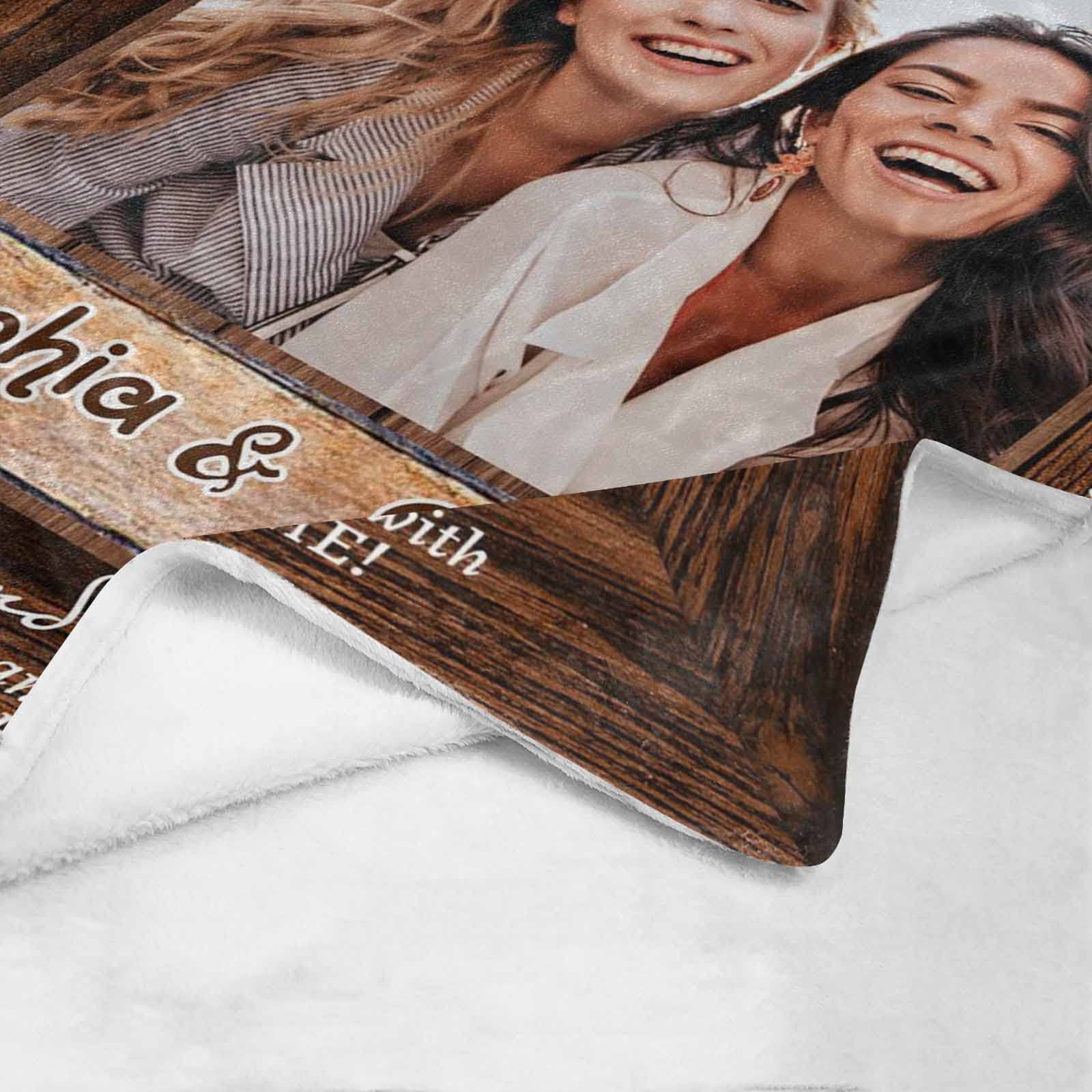 Personalized Best Friend Blanket - Custom Bestie Gift for Women, Sister & Teen Girls | Long Distance Friendship, Birthday, Christmas or Valentine's Day Gift for Her | Cozy Throw Blanket for Movie Nights, Dorm Room & Relaxation