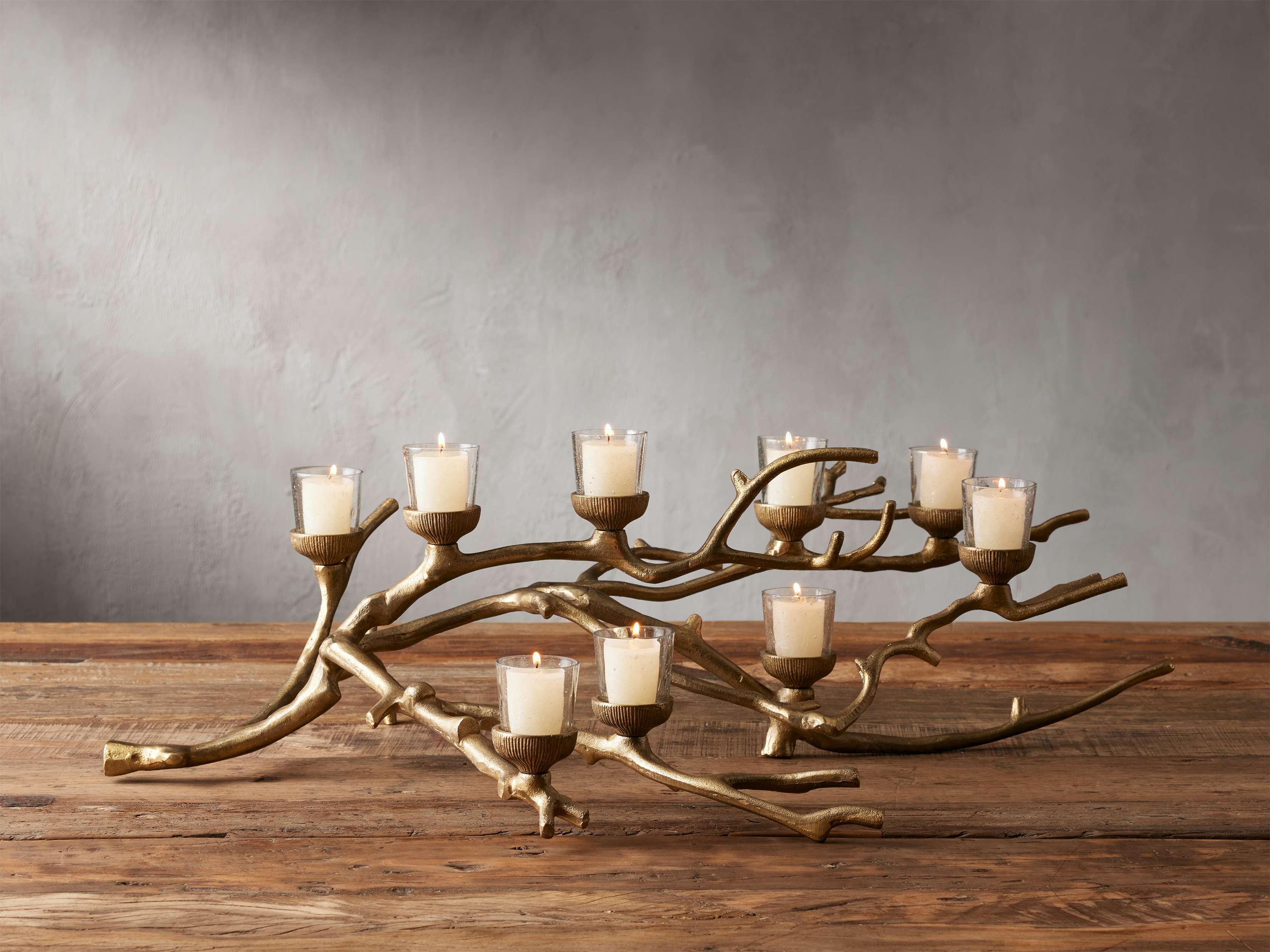 Modern Branch Candle Holder - Rustic Wooden Candle Stand for Table Centerpiece, Wedding, Home Decor & Outdoor Lighting