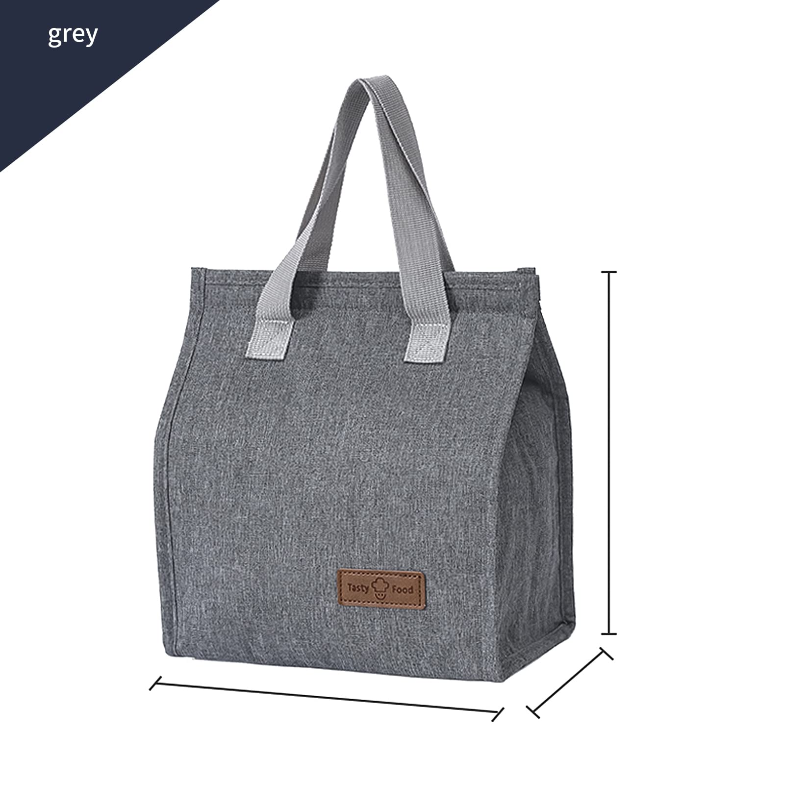 Insulated Lunch Bag for Women & Men - Reusable Lunch Box Tote for Work, Office & Travel - Grey | Perfect for Meal Prep, Picnics & Daily Commute