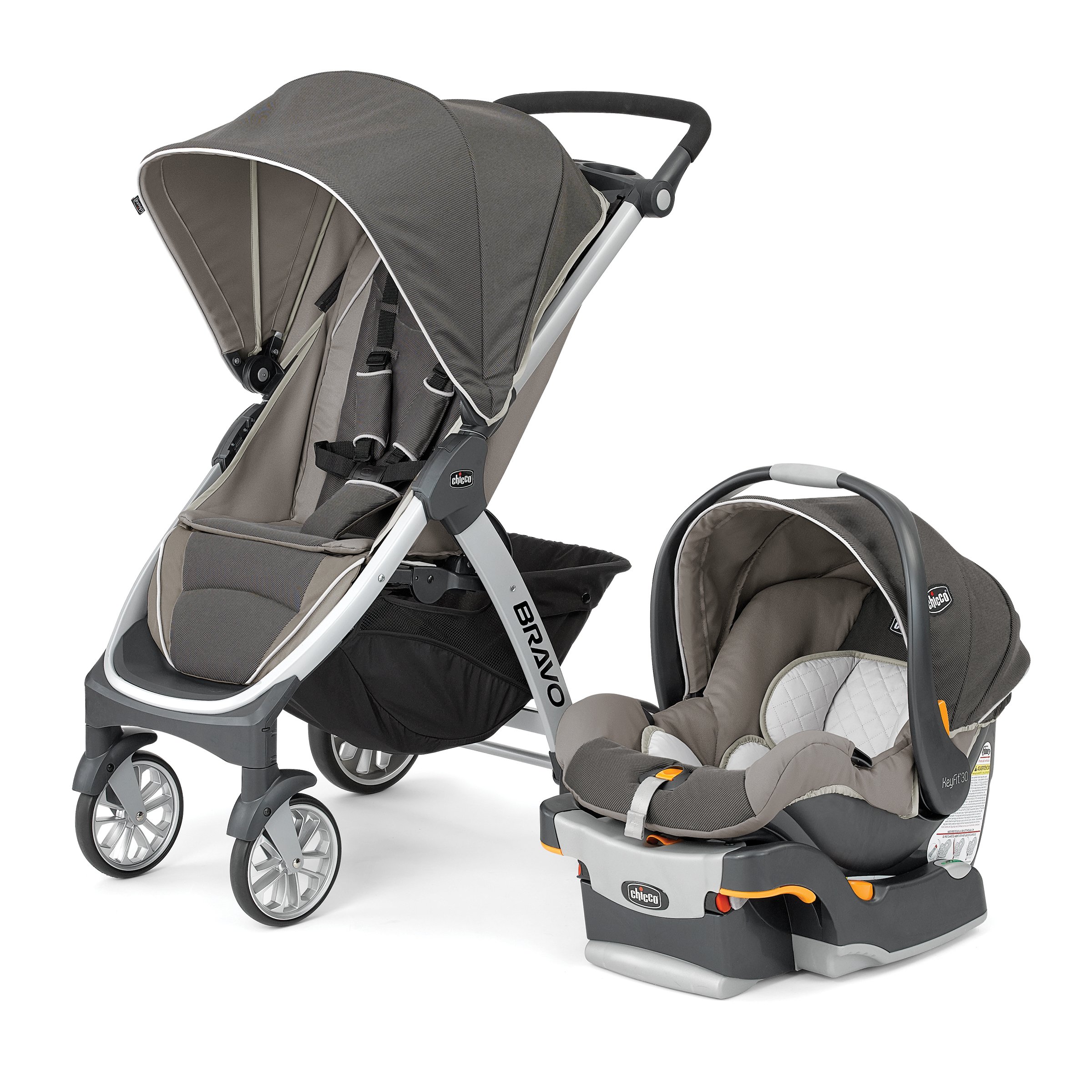 Chicco Bravo Trio Travel System Stroller & Car Seat Combo - Lightweight, Easy Fold, Adjustable Handle - Perfect for Newborns to Toddlers (Papyrus Green) | Ideal for Daily Walks, Shopping & Family Outings