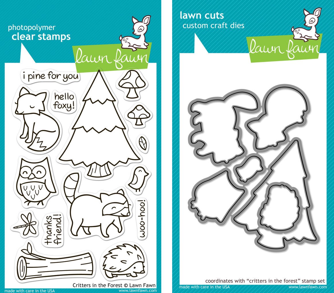 Lawn Fawn Critters in the Forest Bundle - 2-Piece Stamp & Die Set for Card Making, Scrapbooking & DIY Crafts | Perfect for Greeting Cards, Journals & Paper Projects