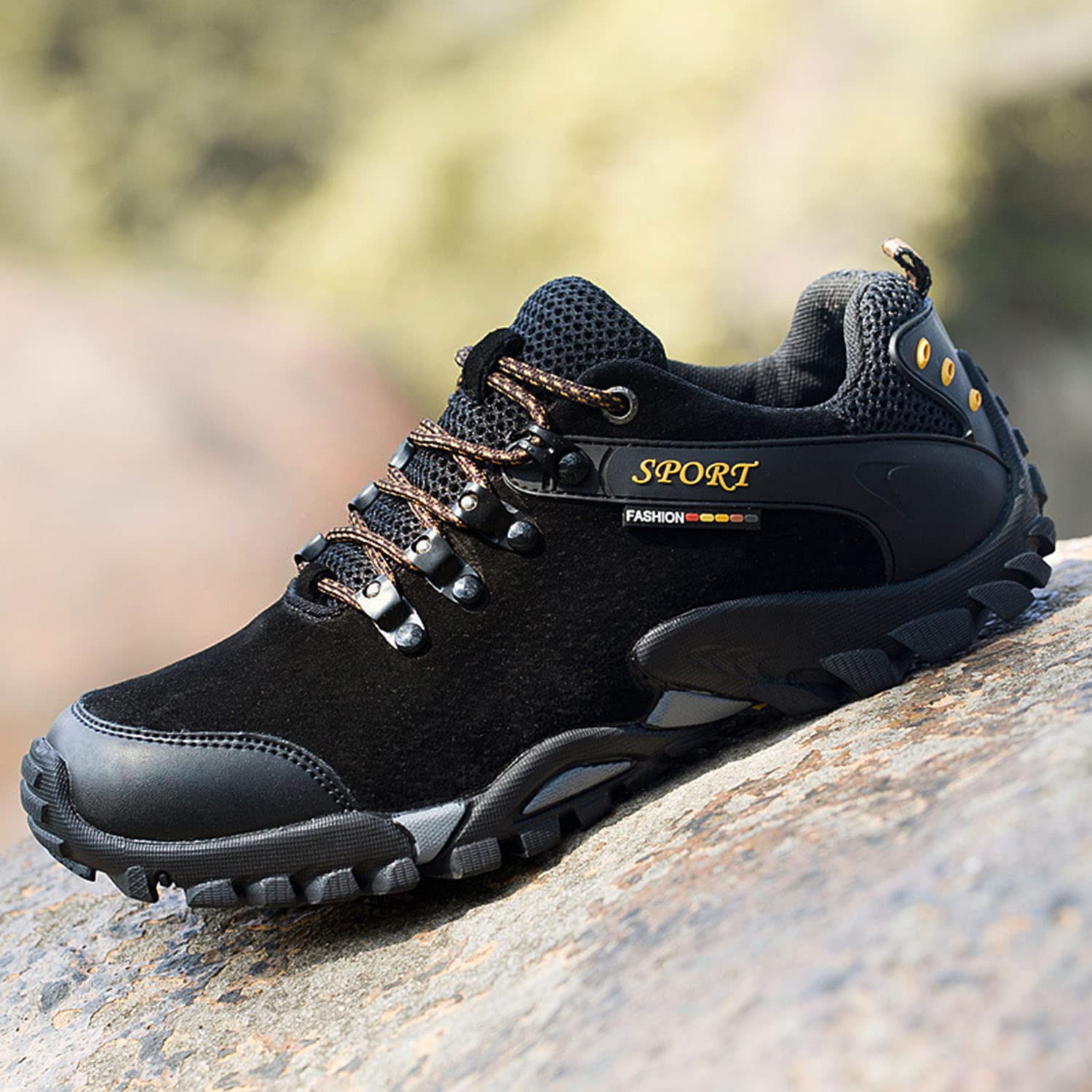 LRMYMHY Men's Waterproof Hiking Boots - Lightweight Trekking & Mountaineering Shoes for Outdoor Adventures - Perfect for Trail Running, Camping & Backpacking