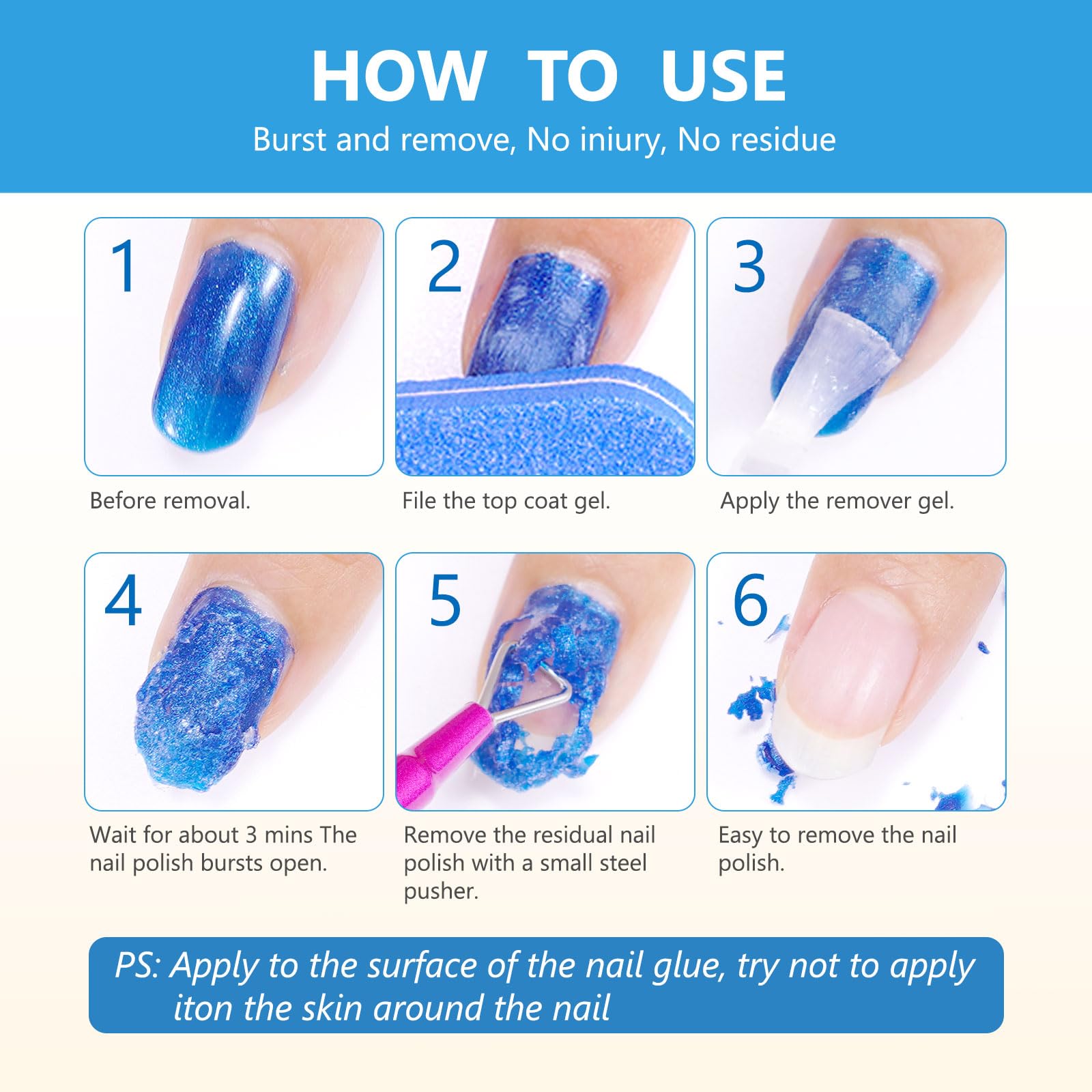 Professional Gel Nail Polish Remover Kit - 0.5 Fl Oz with Nail File & Scraper | Fast Acting Formula Removes Gel Polish in 3-5 Minutes | Gentle on Nails | Perfect for Salon & Home Manicures