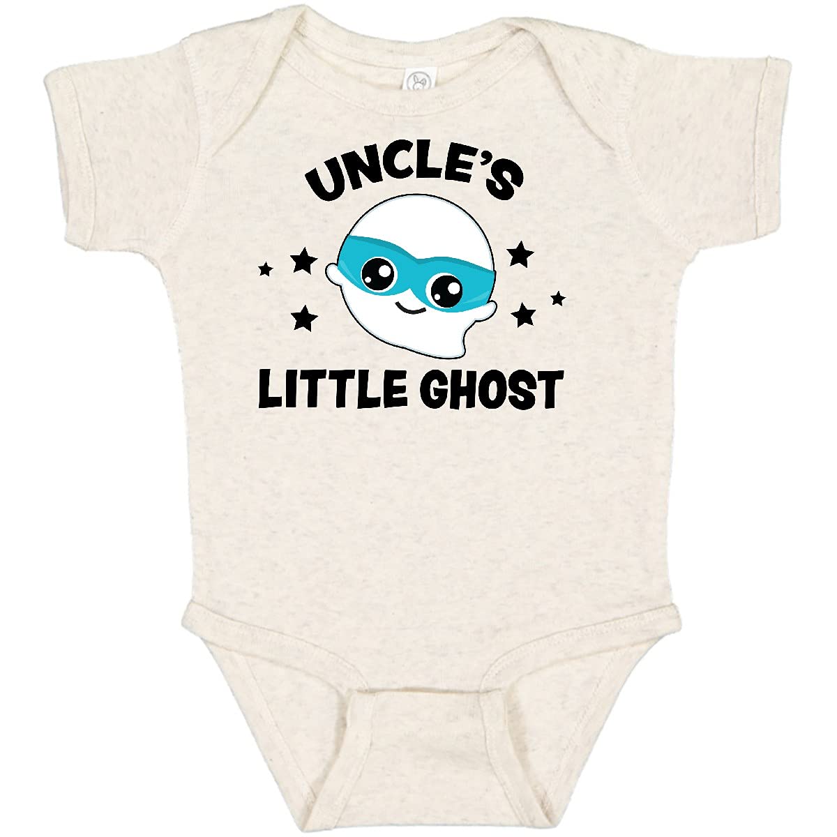 Inktastic Cute Uncle's Little Ghost with Stars Baby Bodysuit - Soft Cotton Infant Onesie for Halloween, Birthday & Family Photos
