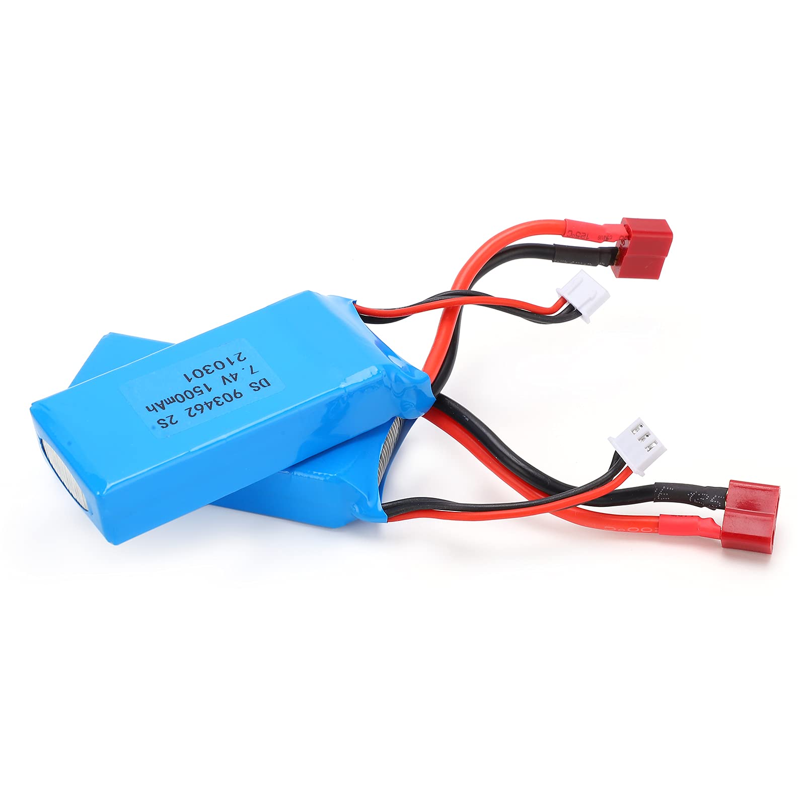 7.4V 1500mAh Li-Ion Rechargeable Battery - Small Size Lithium Polymer Battery for RC Cars, Boats & Aircraft - Easy to Install & Long Lasting Power - Perfect for Hobby RC Models, Drones & Remote Control Toys