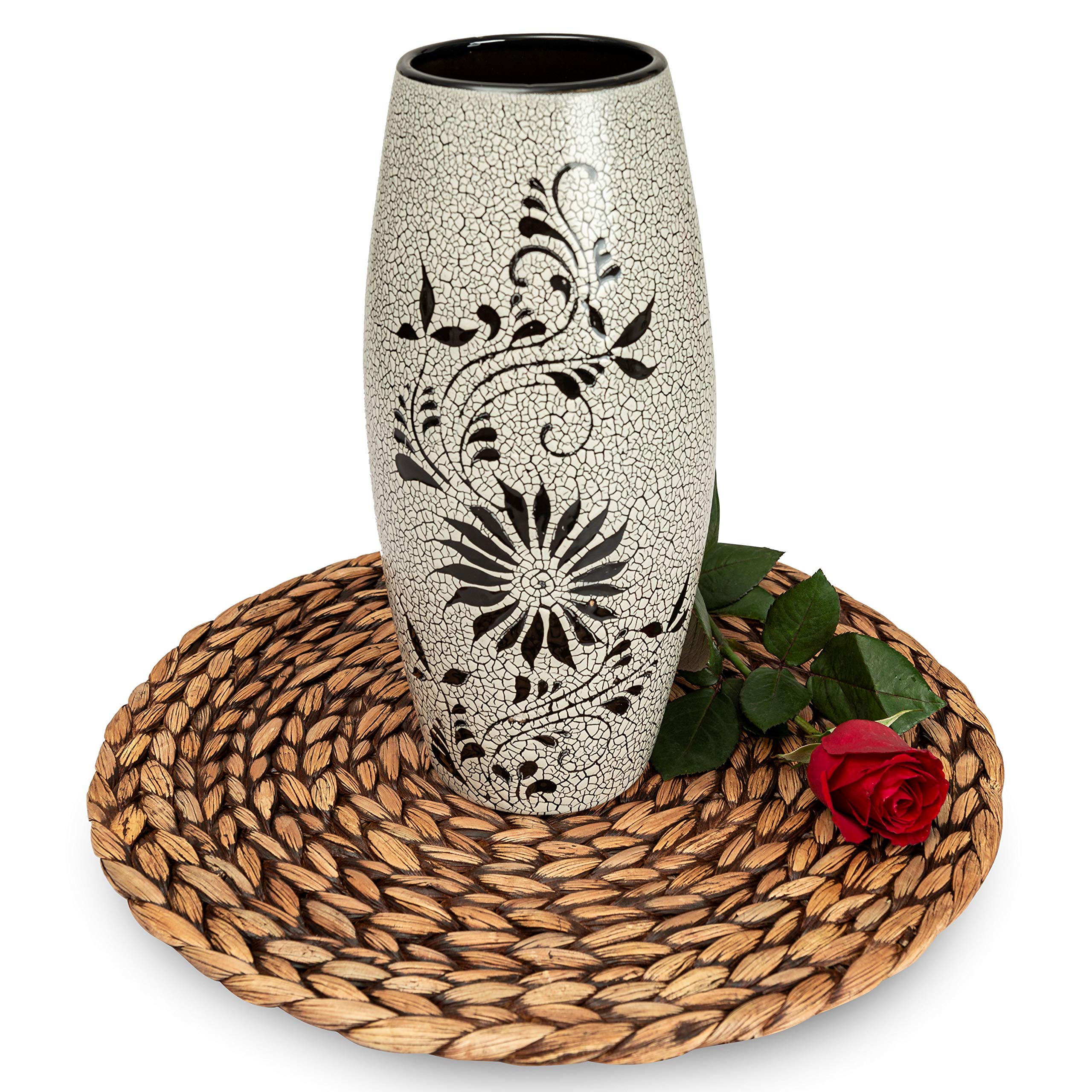 Premium Woven Round Placemats Set of 6 - 11.8