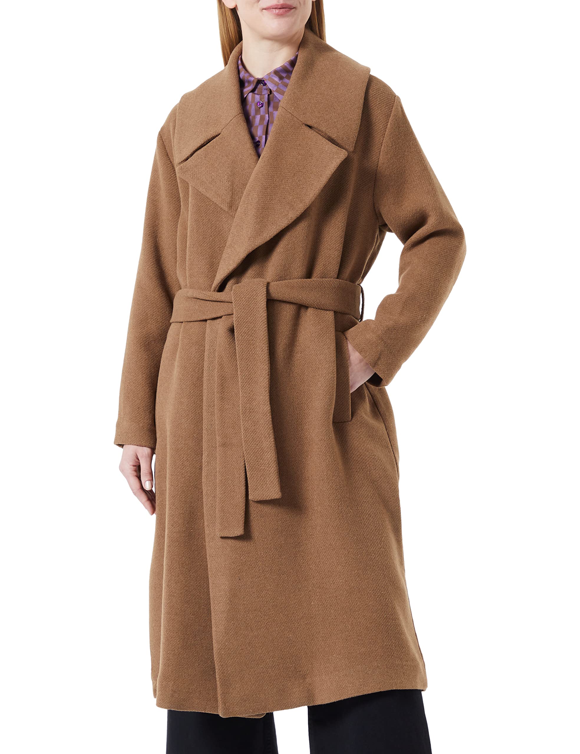 Sisley Women's Wool Blend Coat - Warm Winter Trench Coat for Office, Travel & Formal Occasions