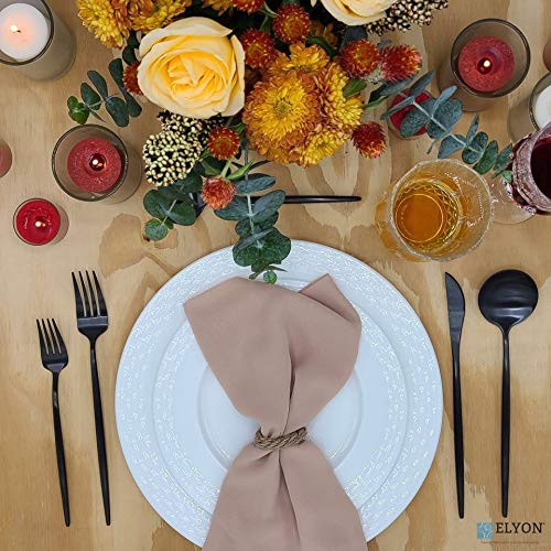 Elyon Lea 20-Piece Matte Black Flatware Set - 18/10 Stainless Steel Silverware with Thin Handles - Durable Cutlery Set for 4 - Perfect for Dinner Parties, Restaurants & Everyday Dining