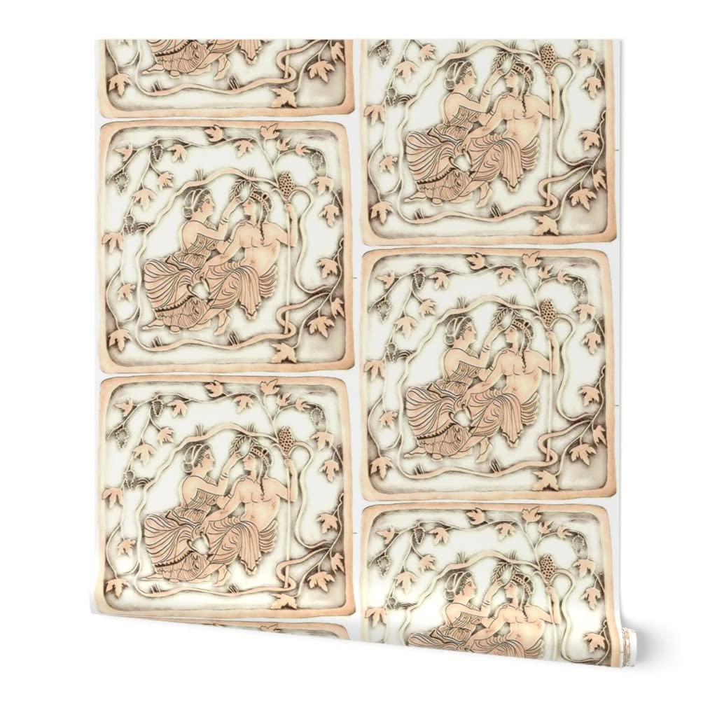 Peel & Stick Wallpaper 9ft x 2ft - Greek Cream Marble Ivory Greece Elegant Historical Mythology Custom Removable Wallpaper | Self-Adhesive Wall Covering for Bedroom, Living Room, Office & Home Decor