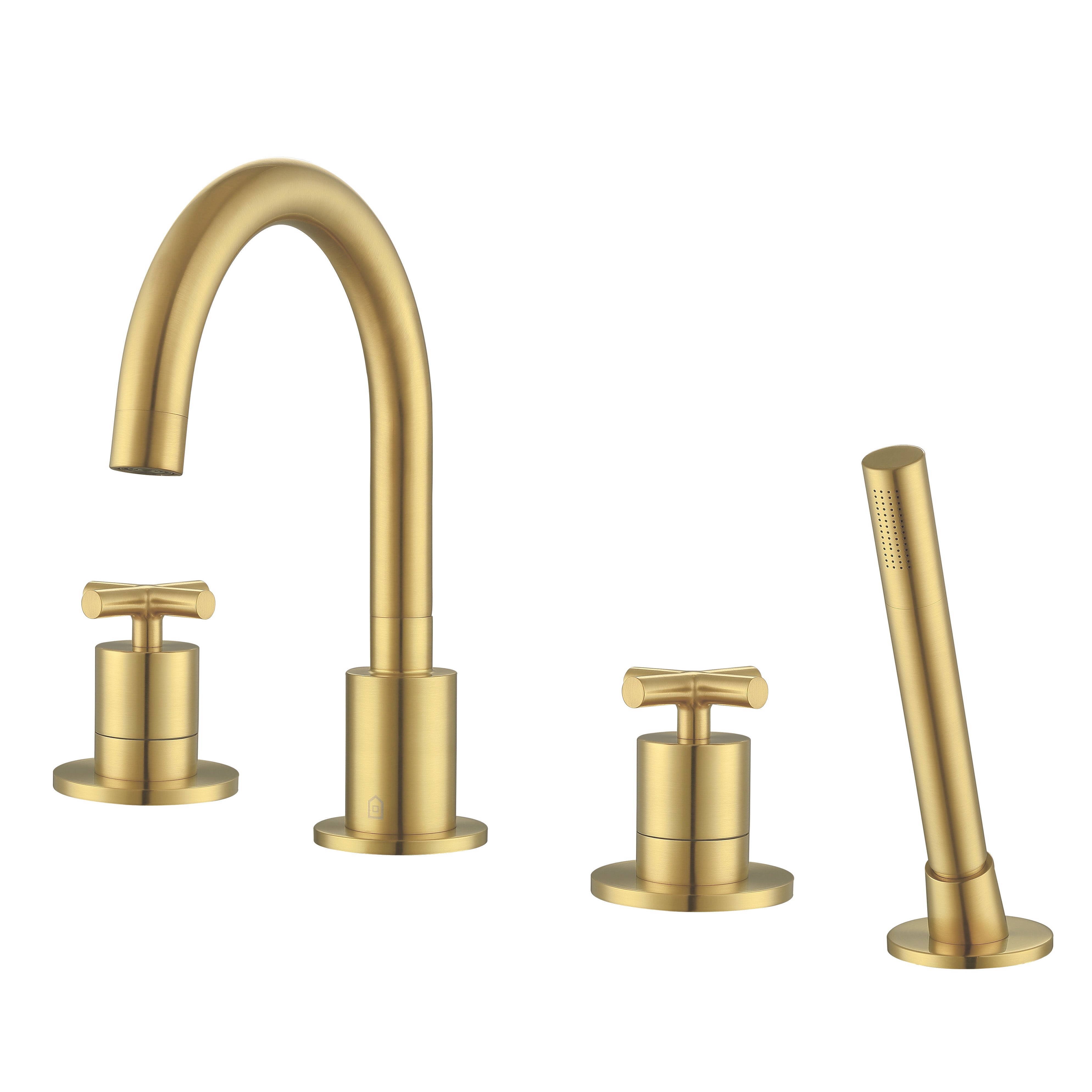 Brushed Titanium Gold Ava Two Handle Roman Tub Faucet for Bathroom - Perfect for Luxury Bathtubs and Spa-Like Relaxation