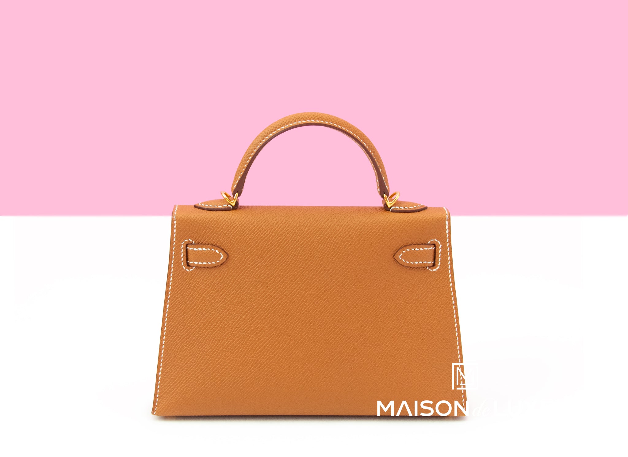 Hermes Mini Kelly II 20 Bag in Gold Epsom Leather with Gold Hardware - Luxury Crossbody Purse for Women, Perfect for Parties & Date Nights