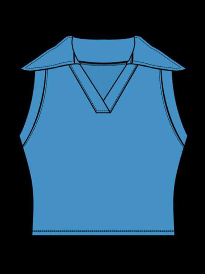 Tavi Polo Women's Tank Top - Breathable Summer Casual Shirt, Ocean Blue - Perfect for Yoga, Beach & Outdoor Activities