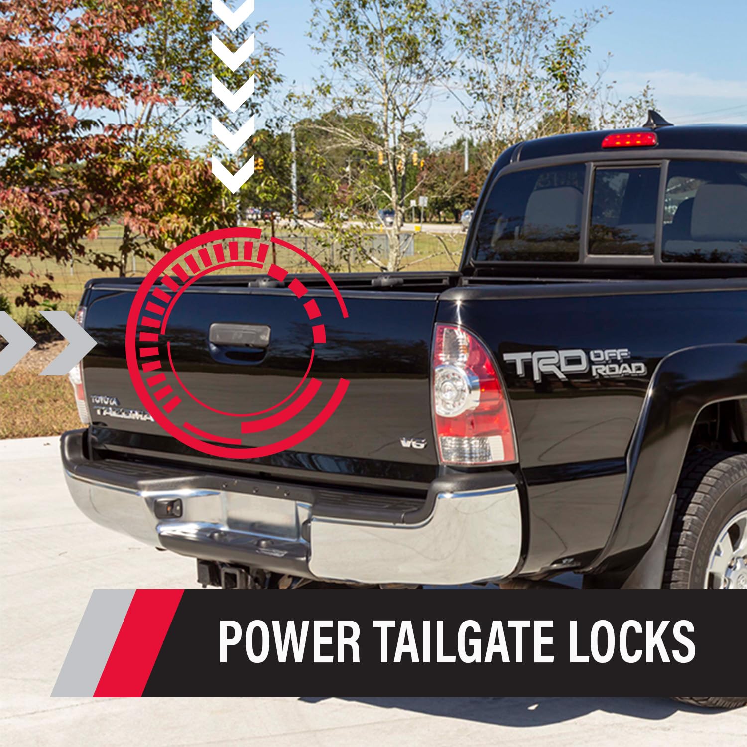Pop & Lock PL85413 Black Sand Pearl Power Tailgate Lock with Bolt Codeable Technology for Toyota Tacoma - Smart Keyless Entry & Anti-Theft Security - Perfect for Truck Bed Protection & Off-Road Adventures